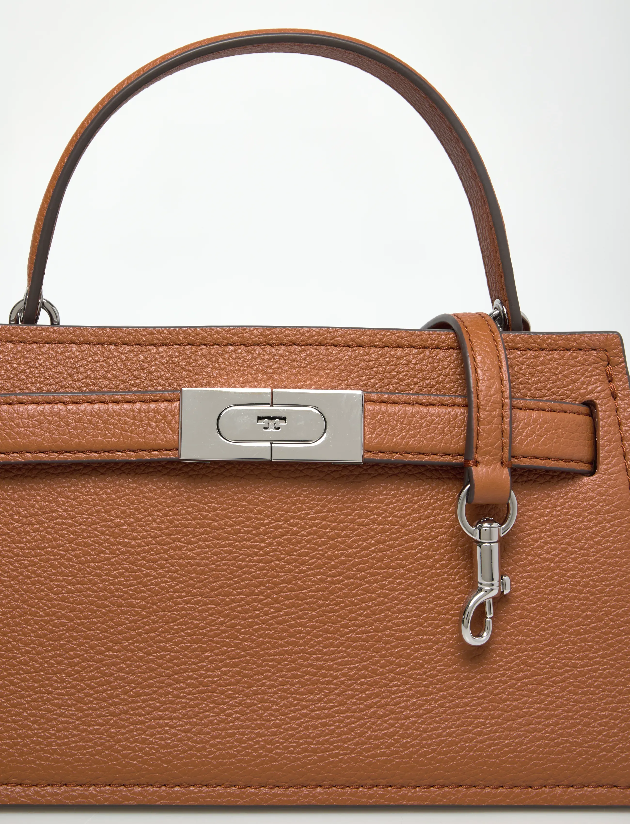 Tory Burch - Lee Radziwill Pebble Mini Top Handle - top handle tasker - bourbon - 5
