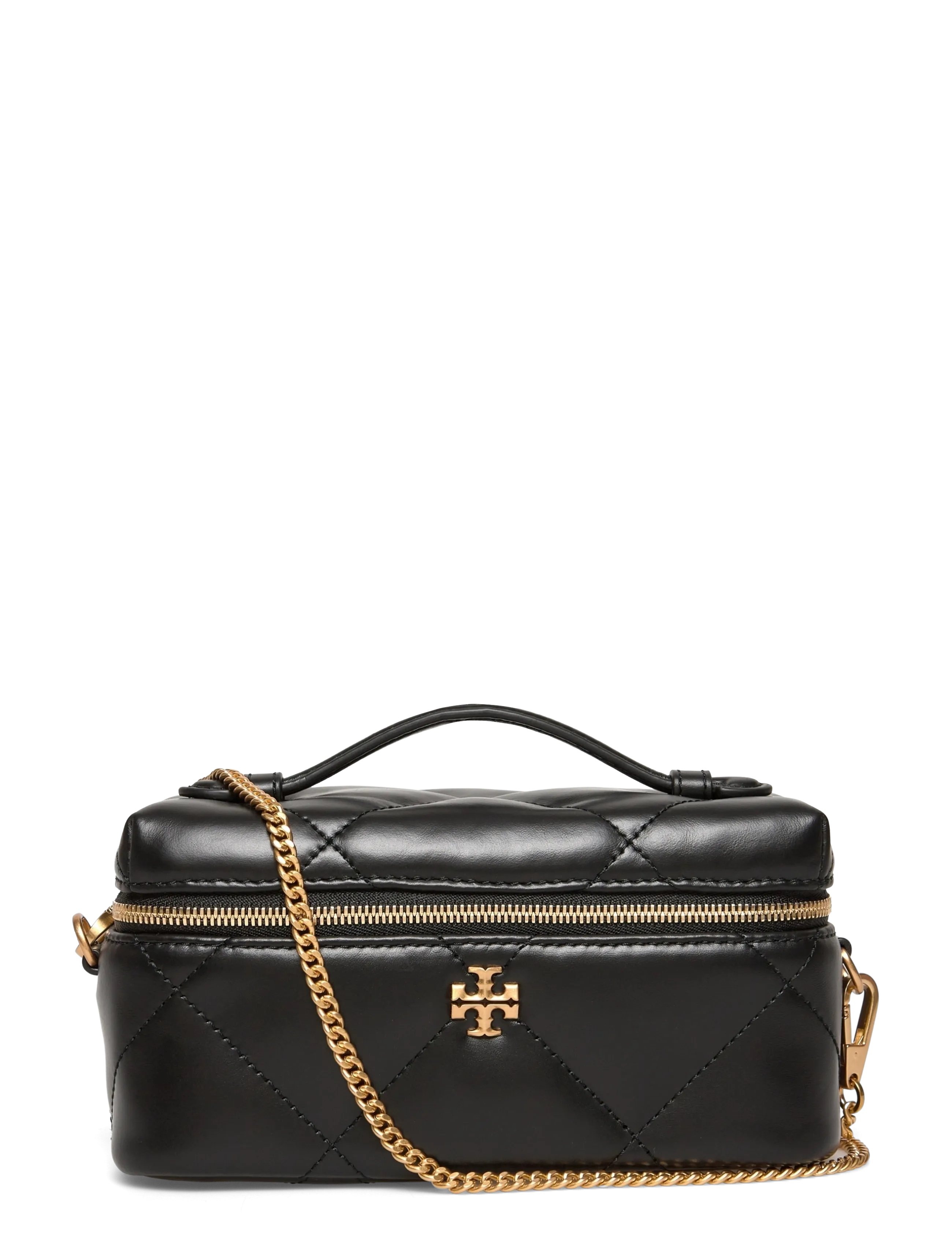 Kira Diamond Quilt East-West Vanity Case - BLACK