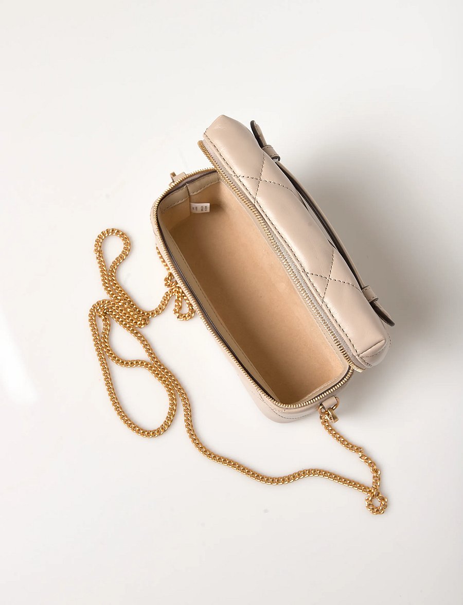 Tory Burch - Kira Diamond Quilt East-West Vanity Case - smink - light stone - 5