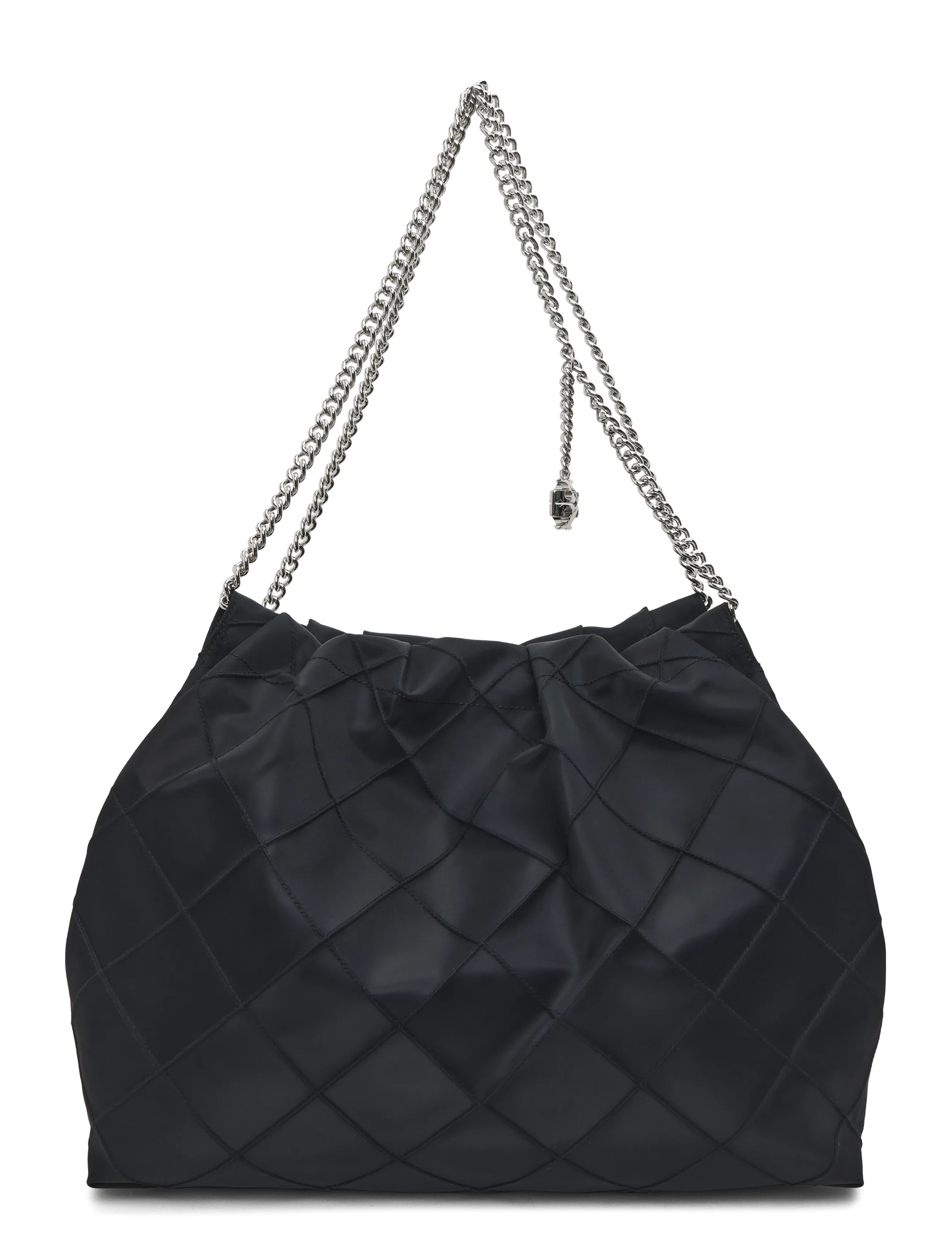 Tory Burch Fleming Nylon Hobo, Kvinder, Quiltet Hobo Taske, Sort, Str: ONE SIZE
