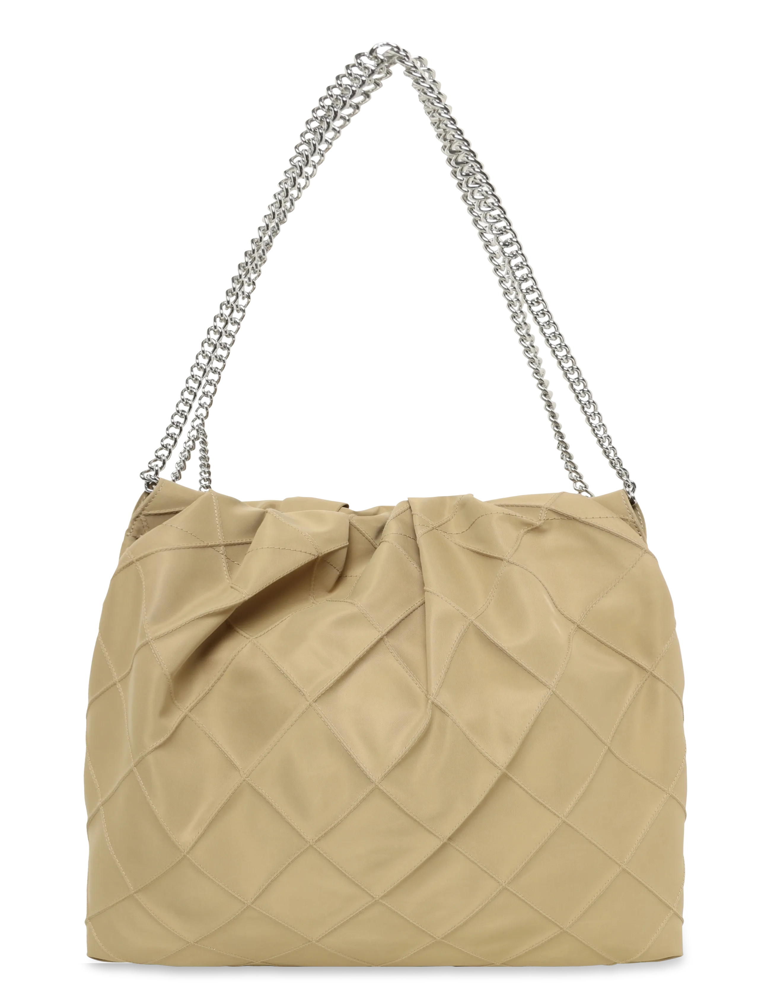 Tory Burch Fleming Nylon Hobo, Kvinder, Quiltet Hobo Taske, Beige, Str: ONE SIZE