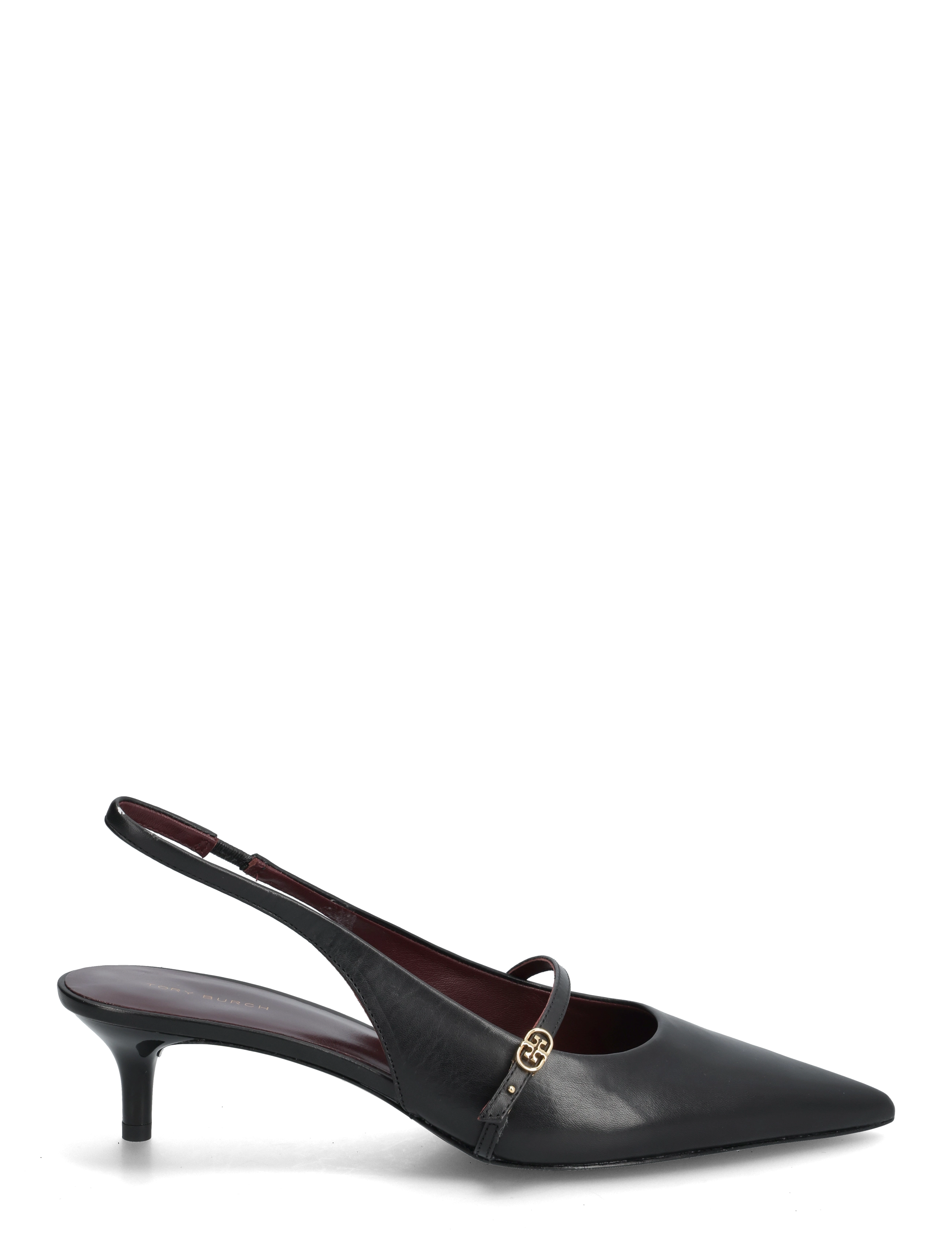 Tory Burch - DOUBLE T BUCKLE MARY JANE PUMP 45MM - kontsaga slingback-kingad - perfect black , perfect black - 1