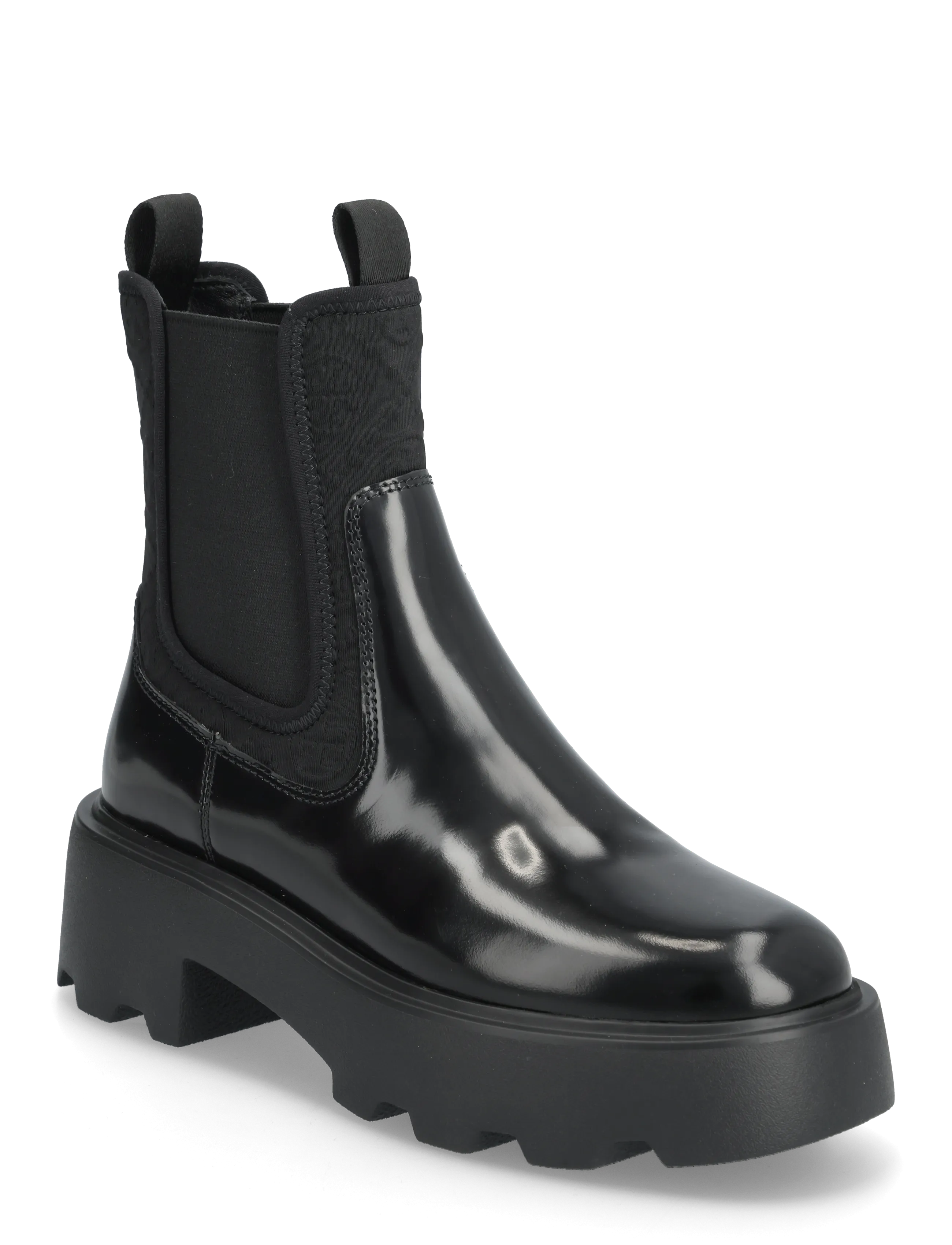 Tory Burch T Monogram Lug Chelsea Boot 65Mm, Kvinder, Lug Chelsea Støvle, Sort, Str: 41
