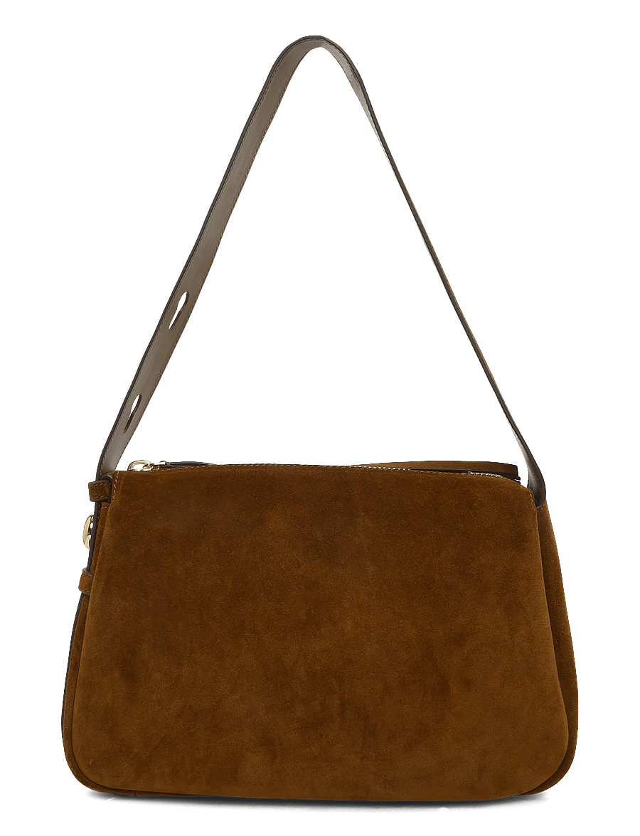 Tory Burch - Romy Suede Shoulder Bag - Õlakotid - caramel - 1