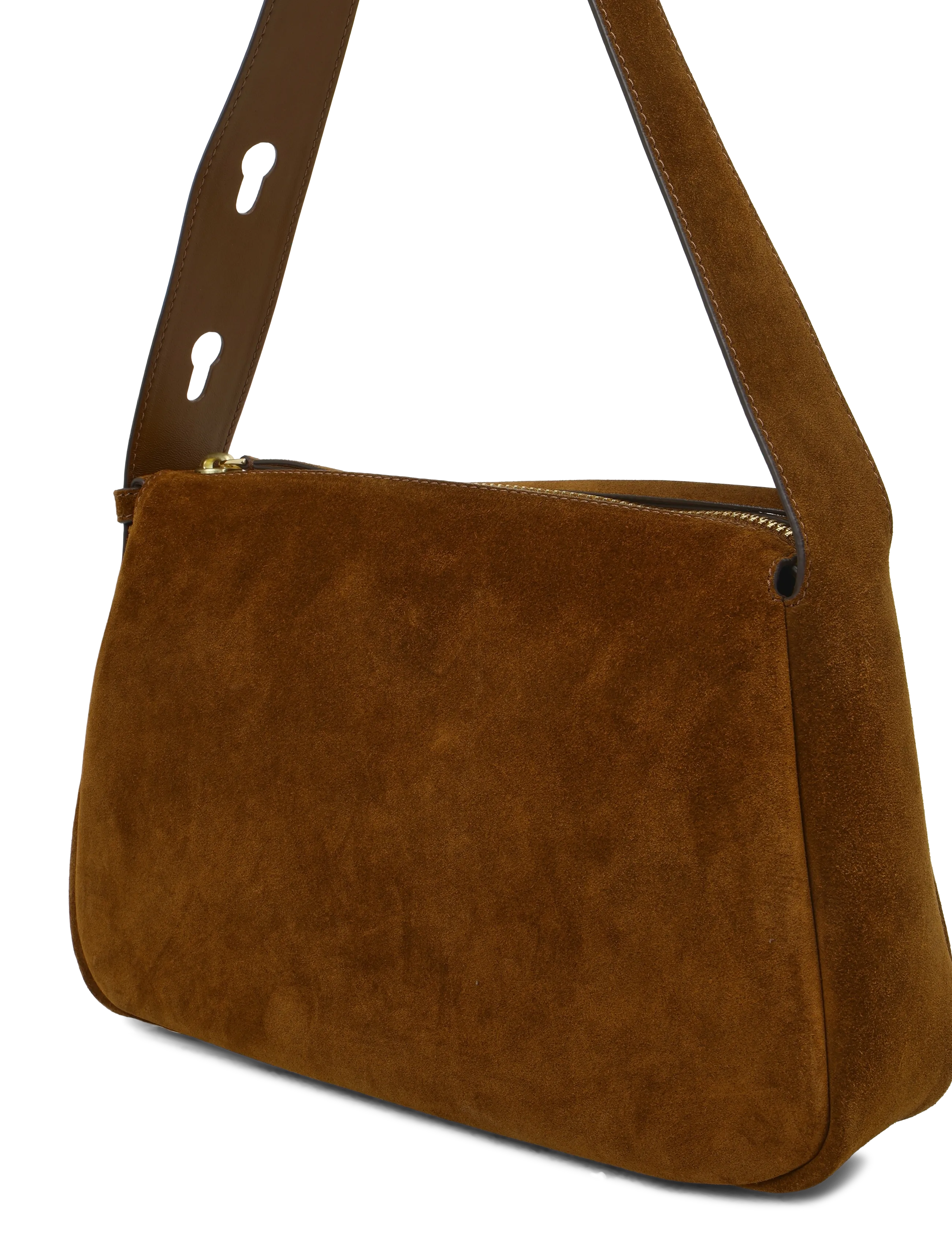 Tory Burch - Romy Suede Shoulder Bag - caramel - 3