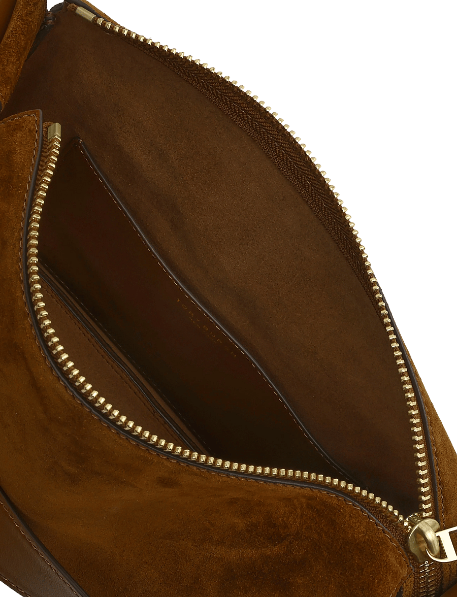 Tory Burch - Romy Suede Shoulder Bag - Õlakotid - caramel - 4
