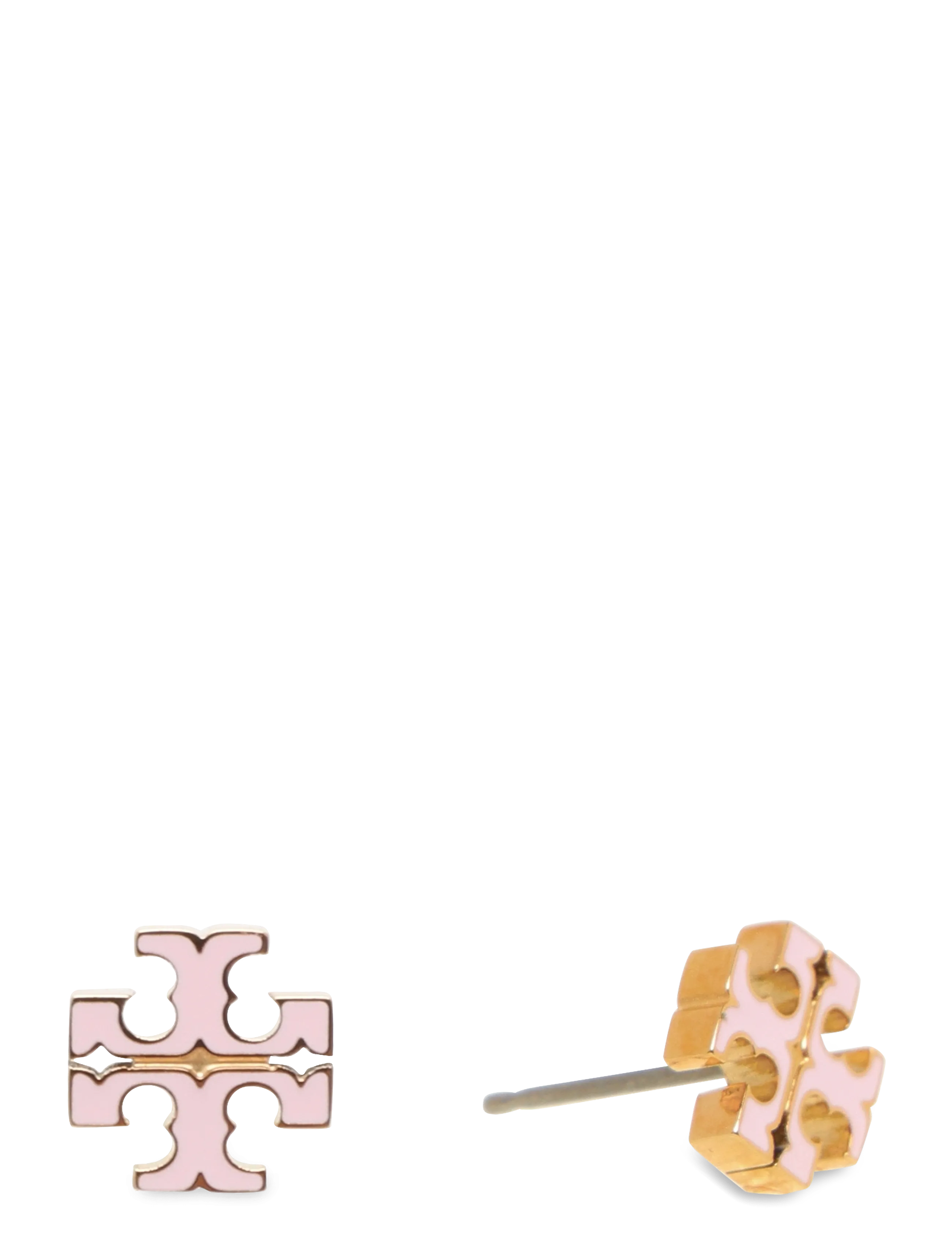 Tory Burch Small Icon Enamel Stud Earrings - Kõrvarõngad - PINK SNOW / pink/rose