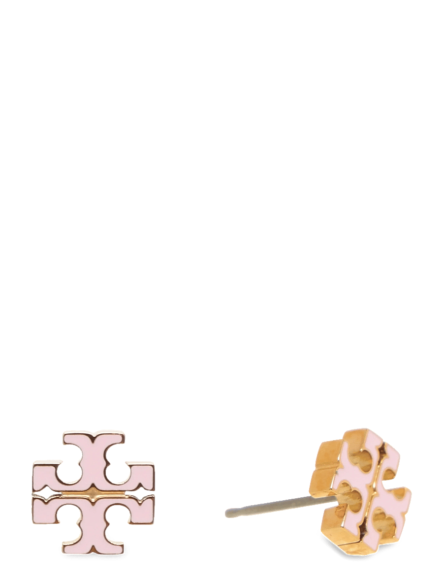 Tory Burch - Small Icon Enamel Stud Earrings - Ørestikker - pink snow - 0