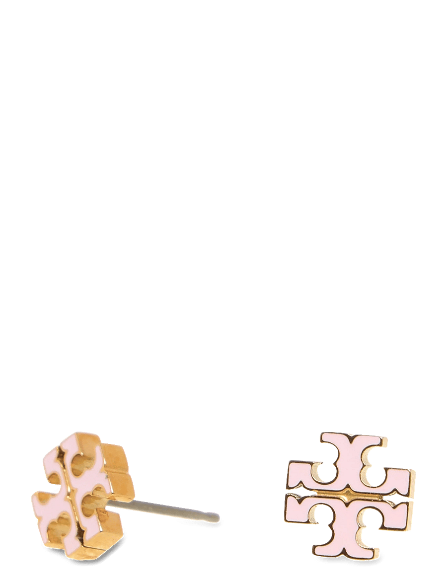 Tory Burch - Small Icon Enamel Stud Earrings - Ørestikker - pink snow - 1