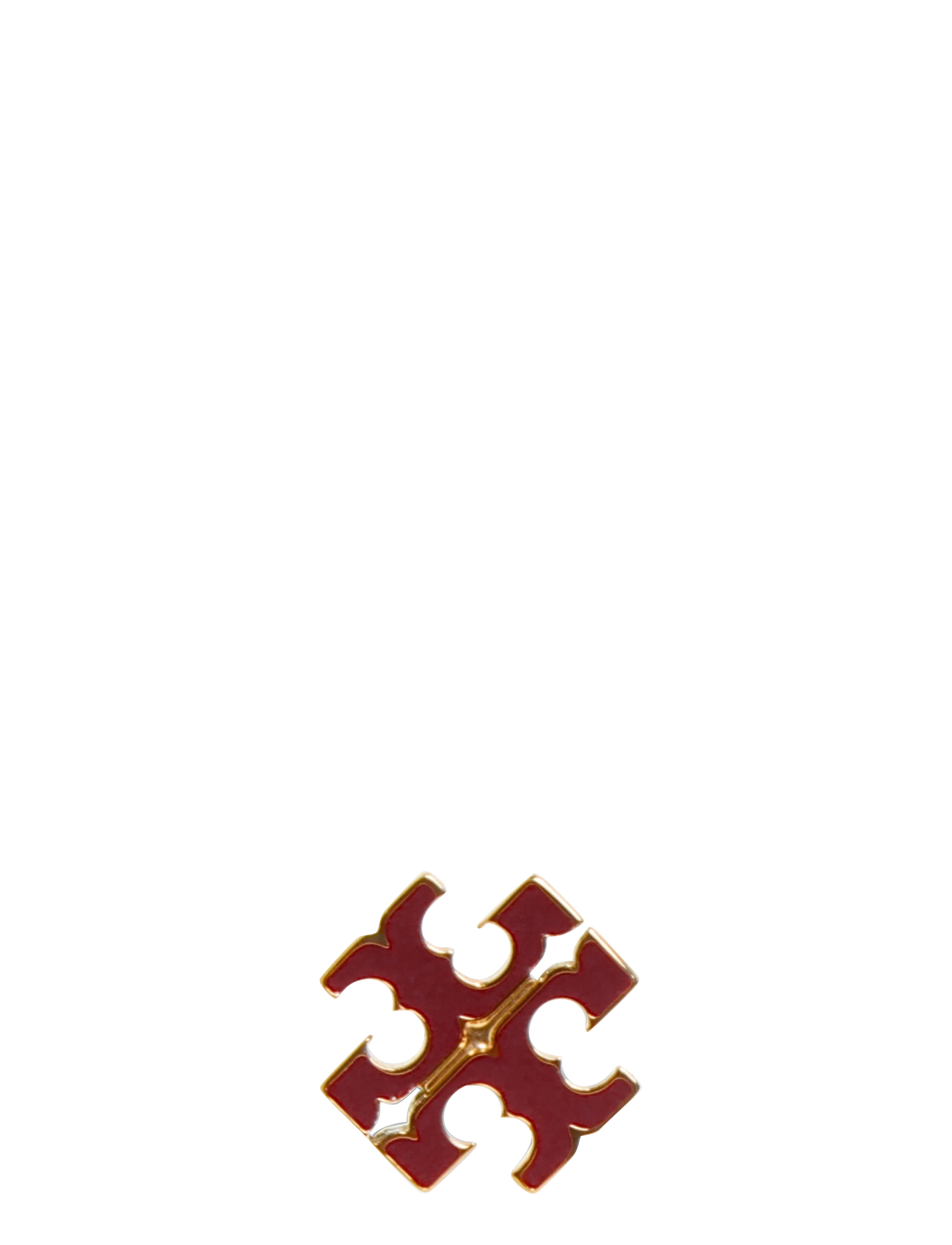 Tory Burch - Small Icon Enamel Stud Earrings - Ørestikker - tory gold / burgundy - 2