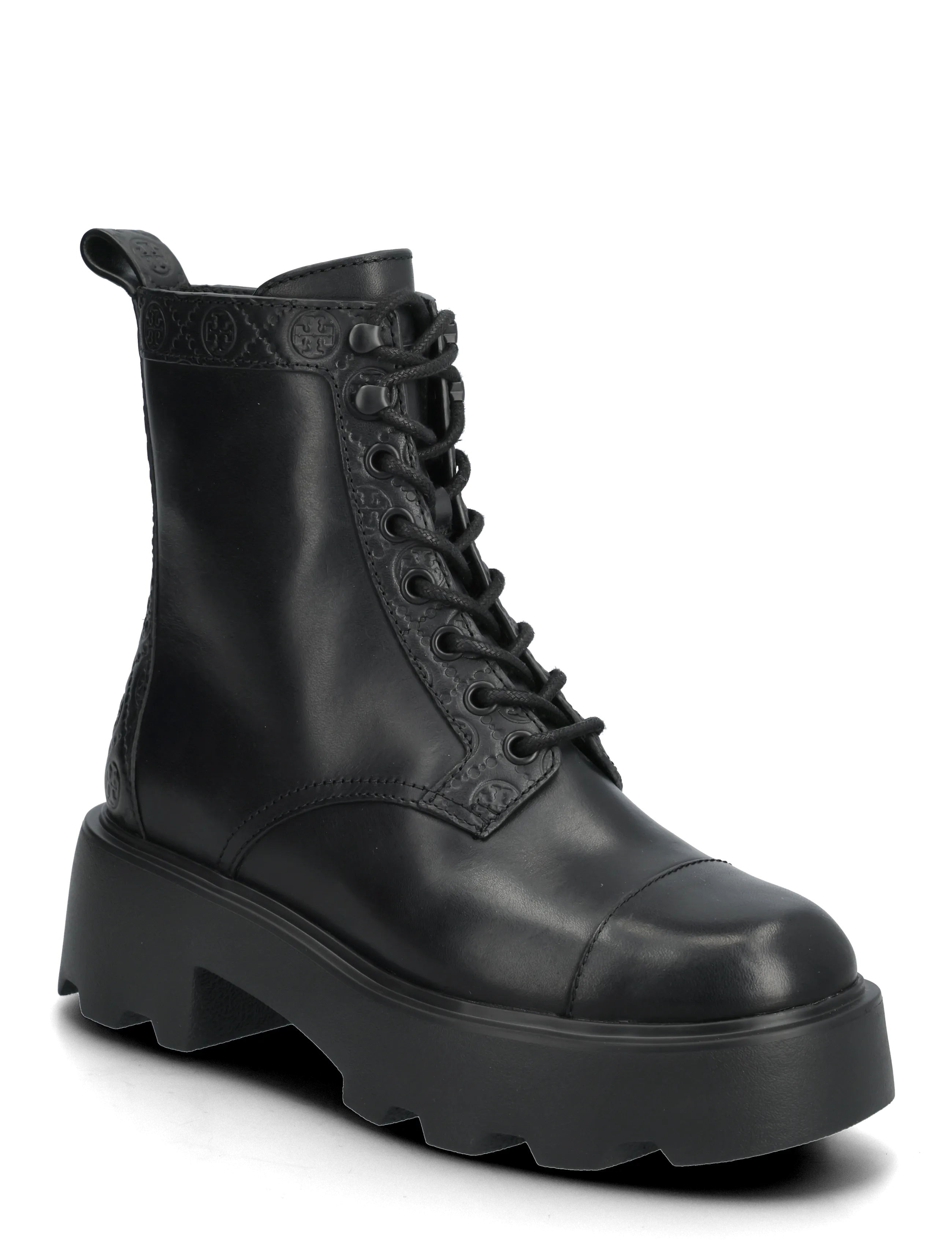 Tory Burch T Monogram Lug Ankle Boot 65Mm, Lug Ankelstøvle, Sort, Str: 39.5