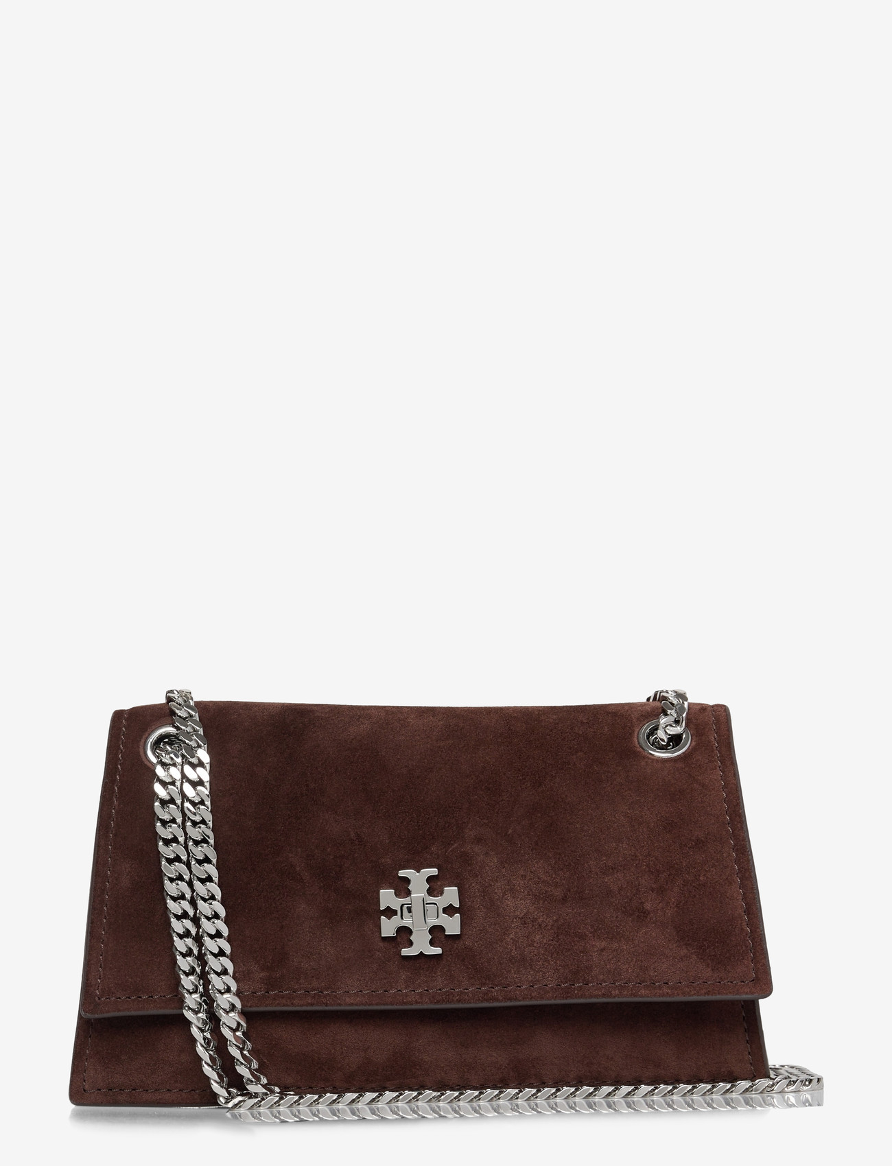 Tory Burch - Kira Turnlock Suede Mini Bag - crossbody bags - dark cocoa - 0