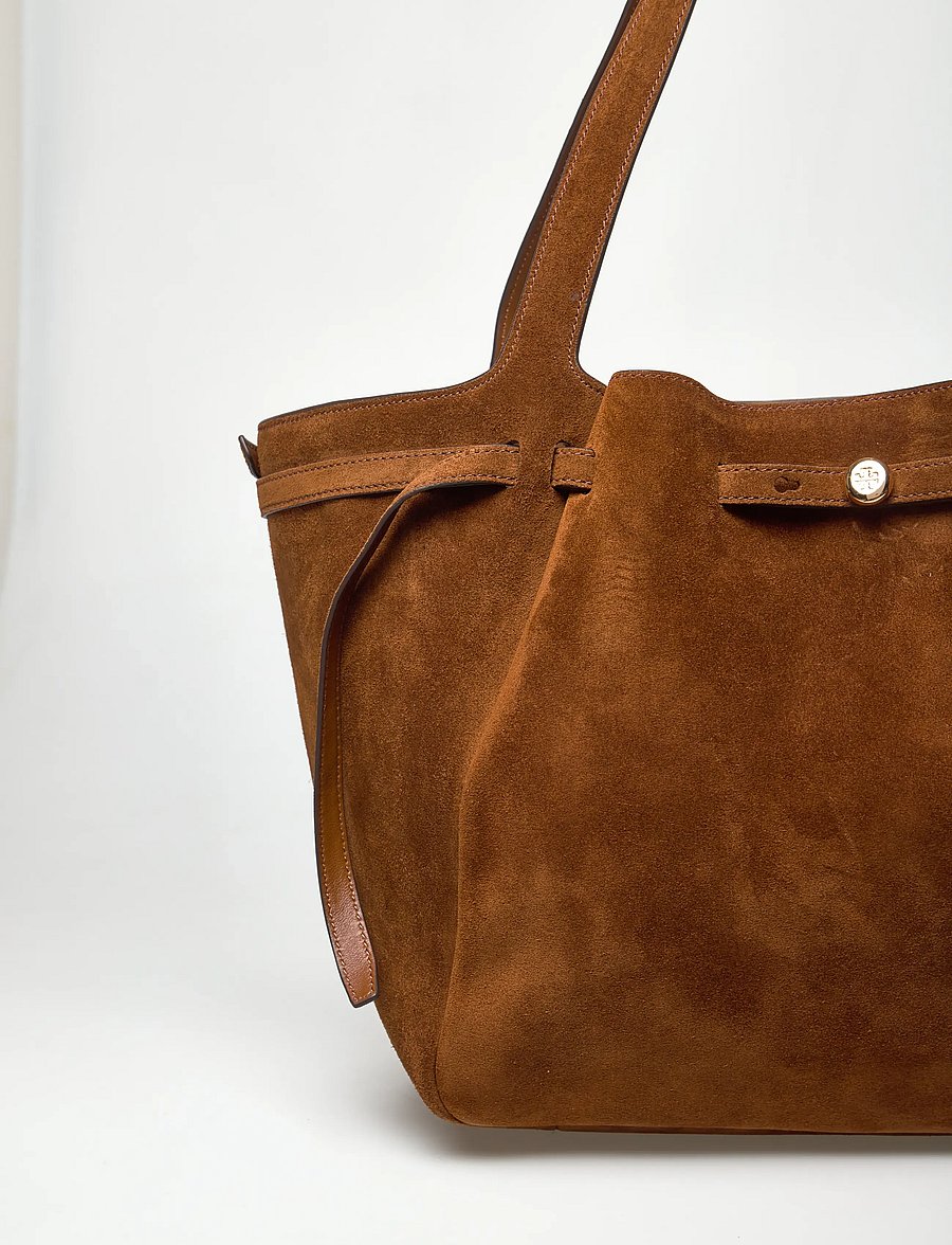 Tory Burch - Romy Suede Tote - shoppere - caramel - 3