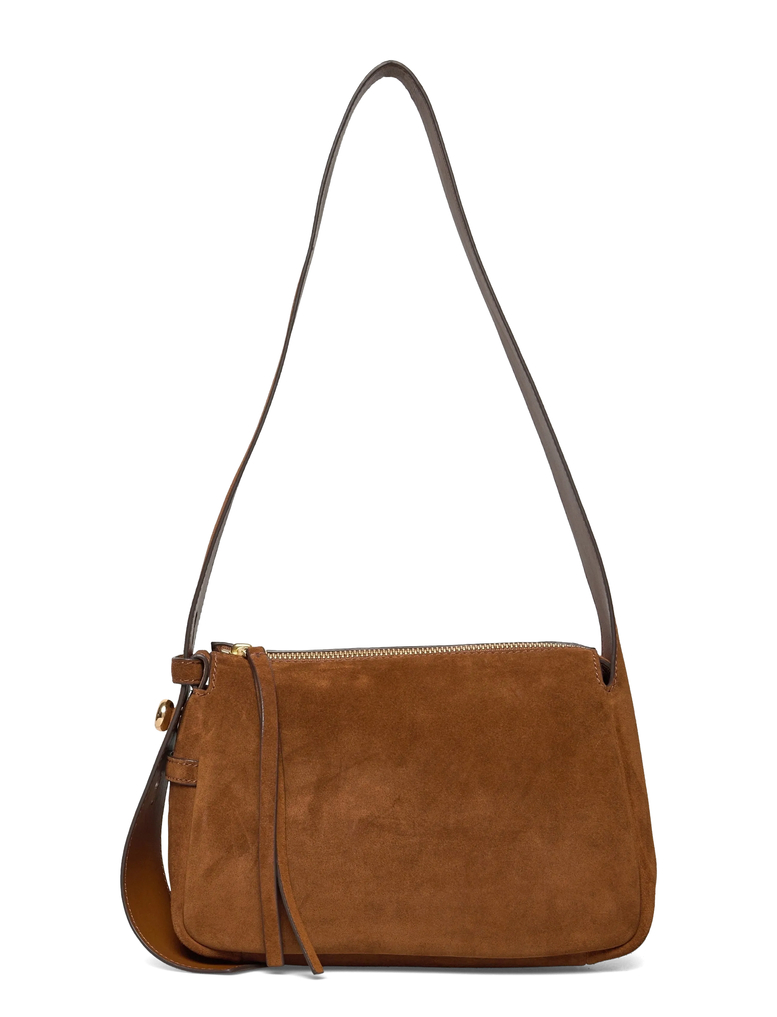 Tory Burch Romy Suede Small Shoulder Bag - Dizainera preces - CARAMEL / brown