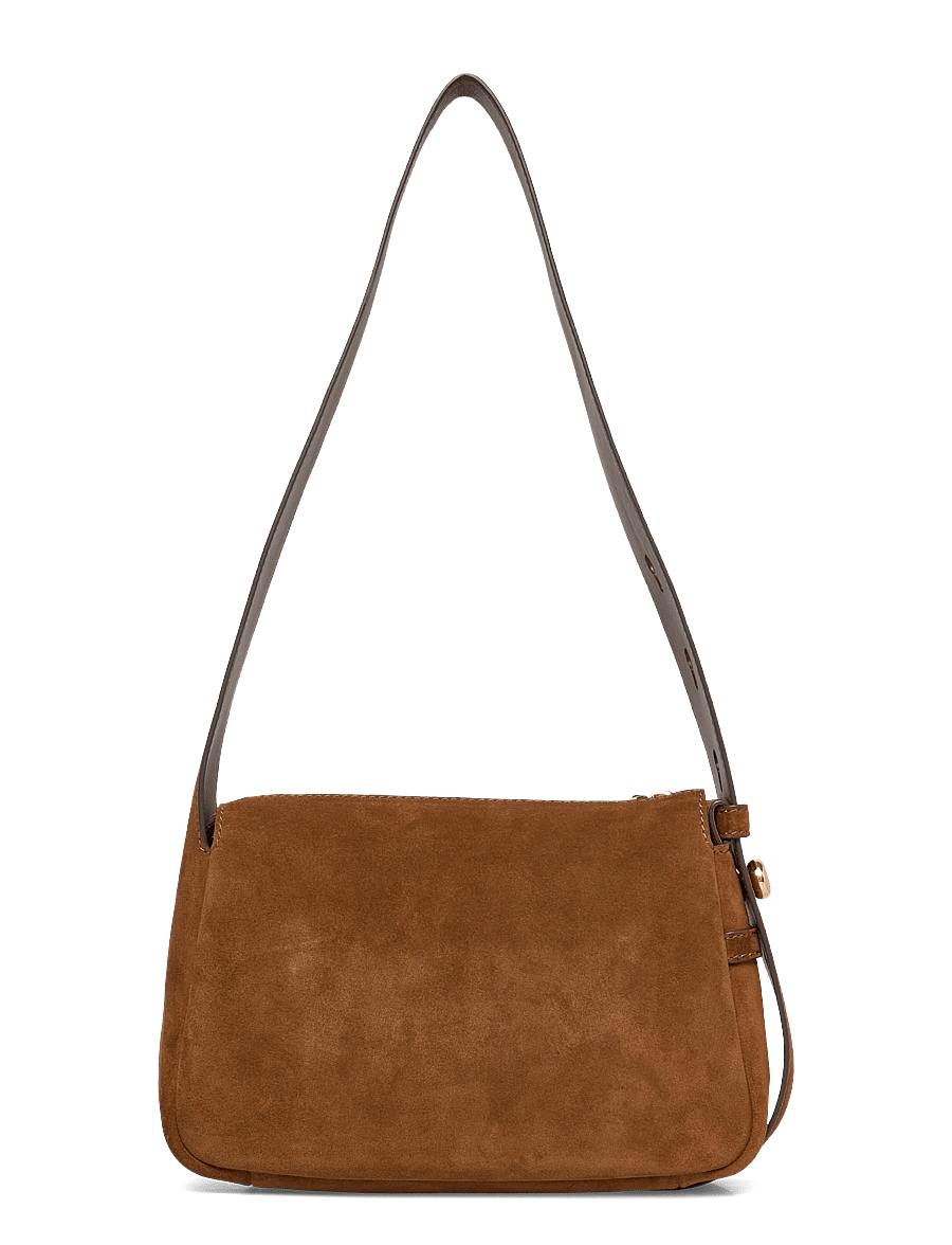 Tory Burch - Romy Suede Small Shoulder Bag - moetrendid - caramel - 1