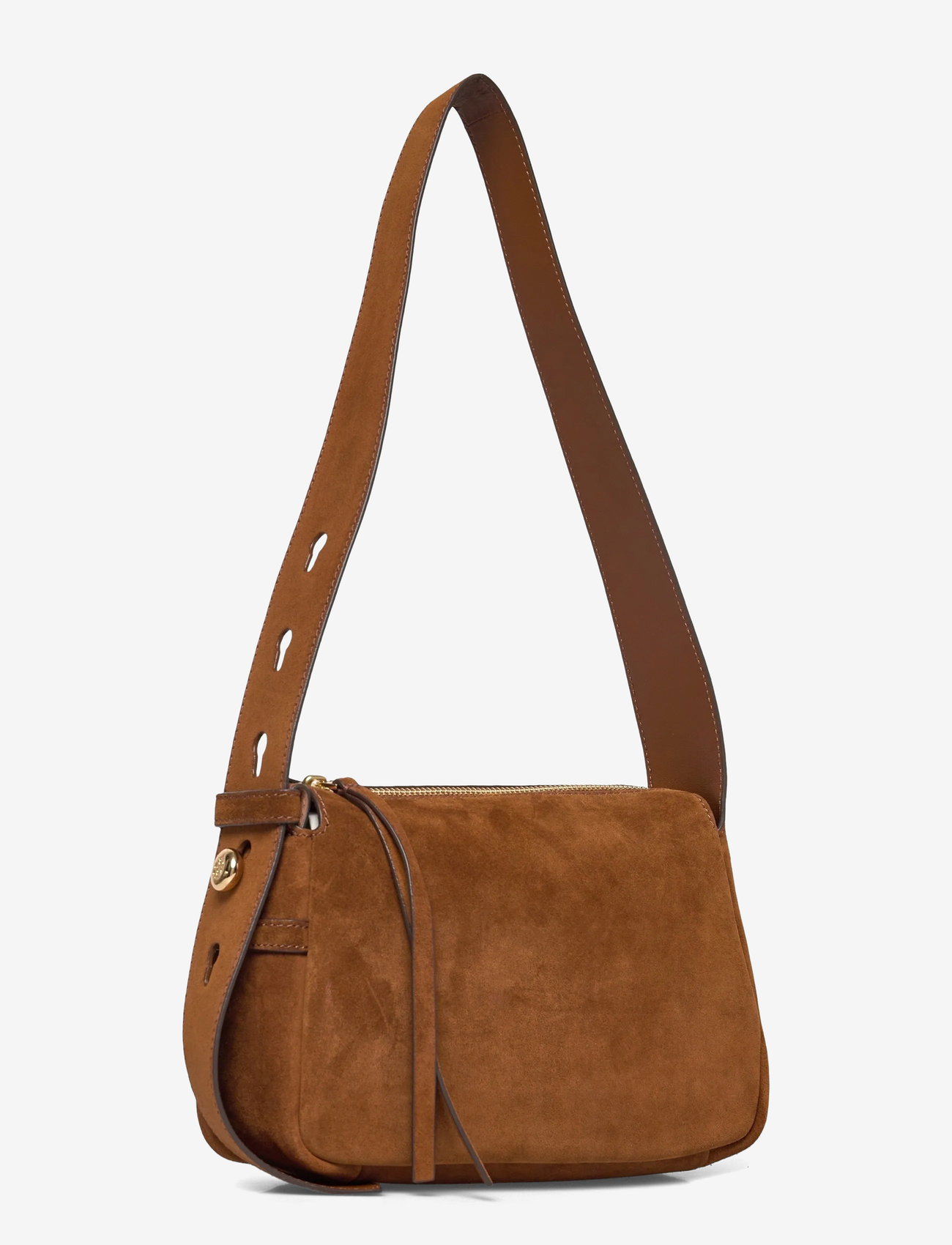 Tory Burch - Romy Suede Small Shoulder Bag - modetrender - caramel - 2