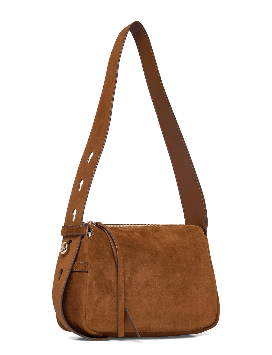 Tory Burch - Romy Suede Small Shoulder Bag - moetrendid - caramel - 2