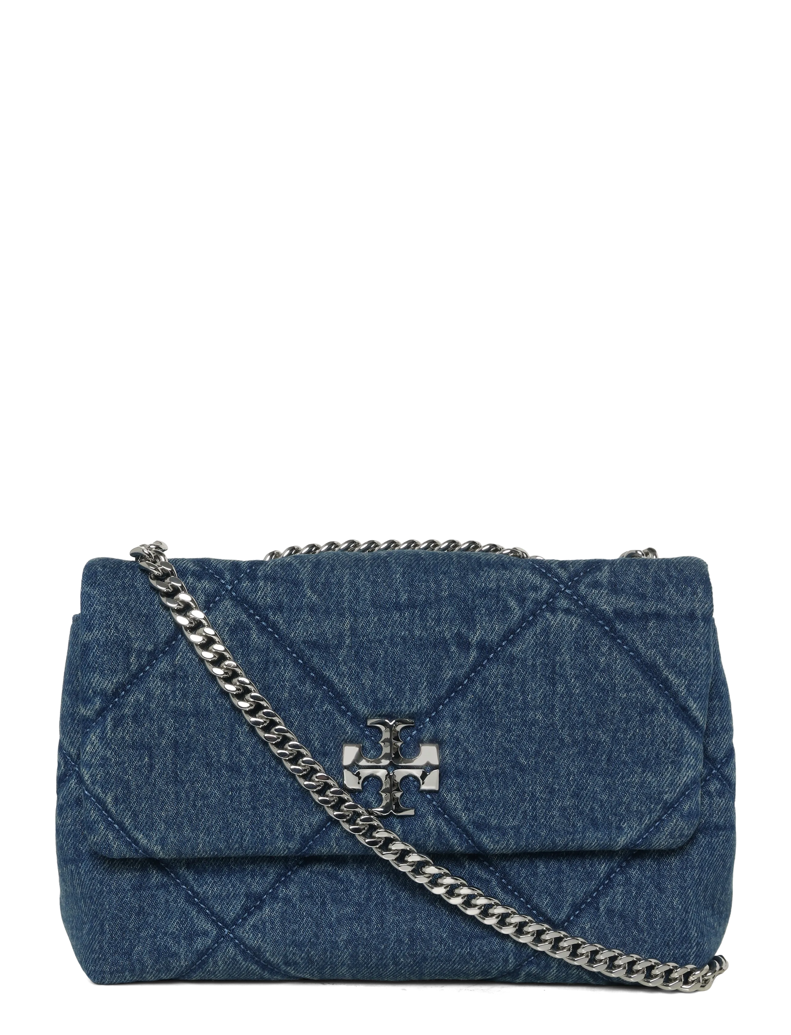Tory Burch Kira Diamond Quilt Denim Small Convertible Shoulder Bag - Õlakotid - BLUE / blue