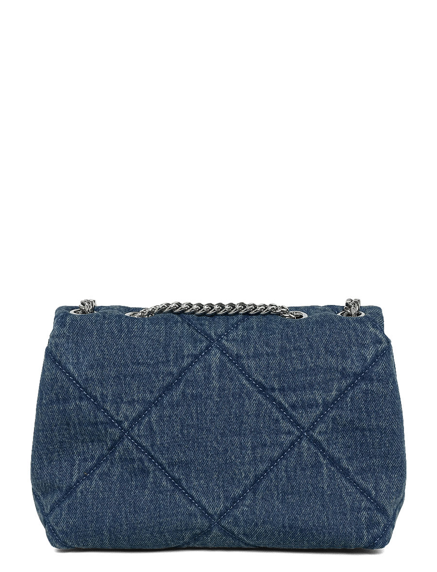 Tory Burch - Kira Diamond Quilt Denim Small Convertible Shoulder Bag - crossbody bags - blue - 1
