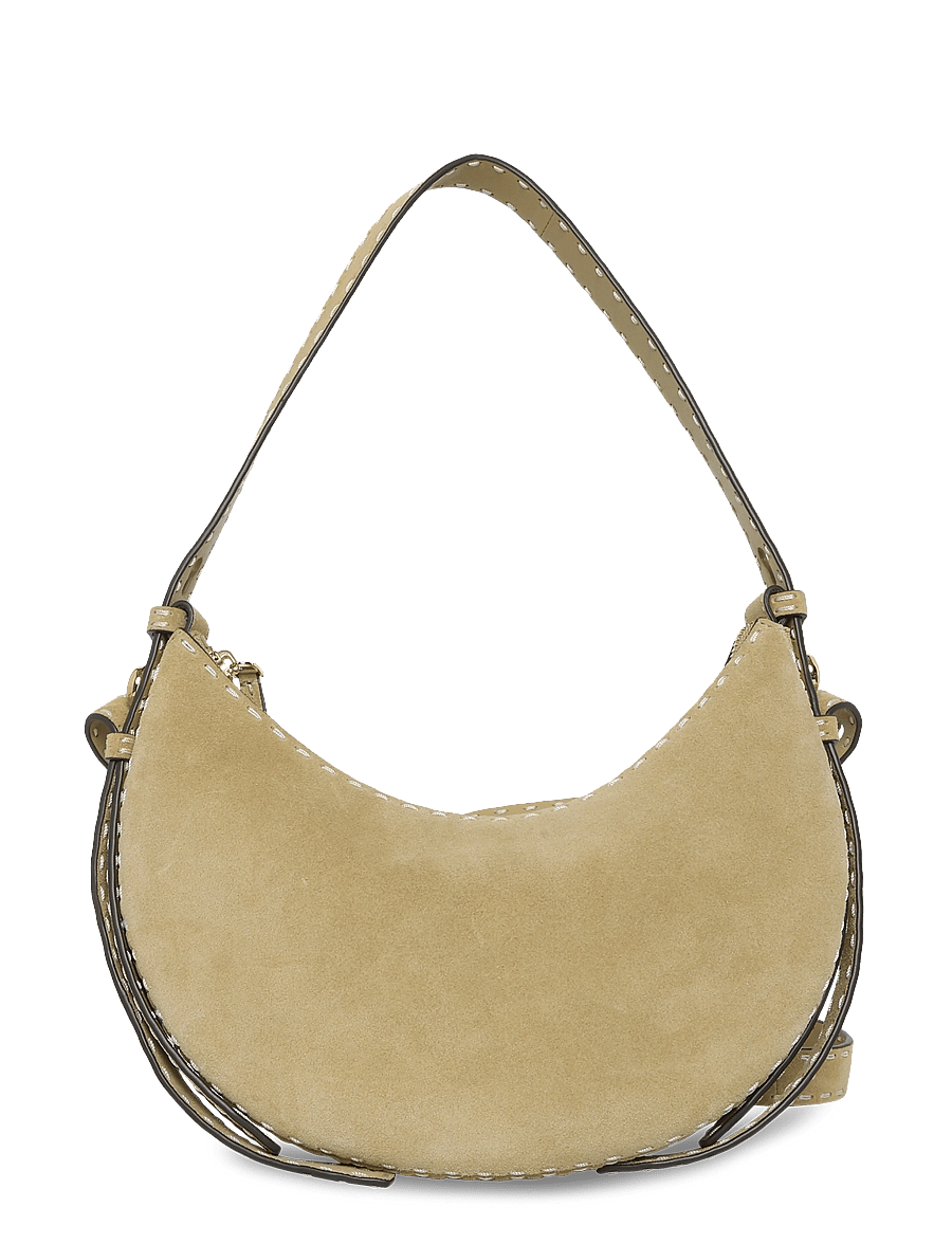 Tory Burch - Romy Suede Pick Stitch Half Moon Bag - butter - 1