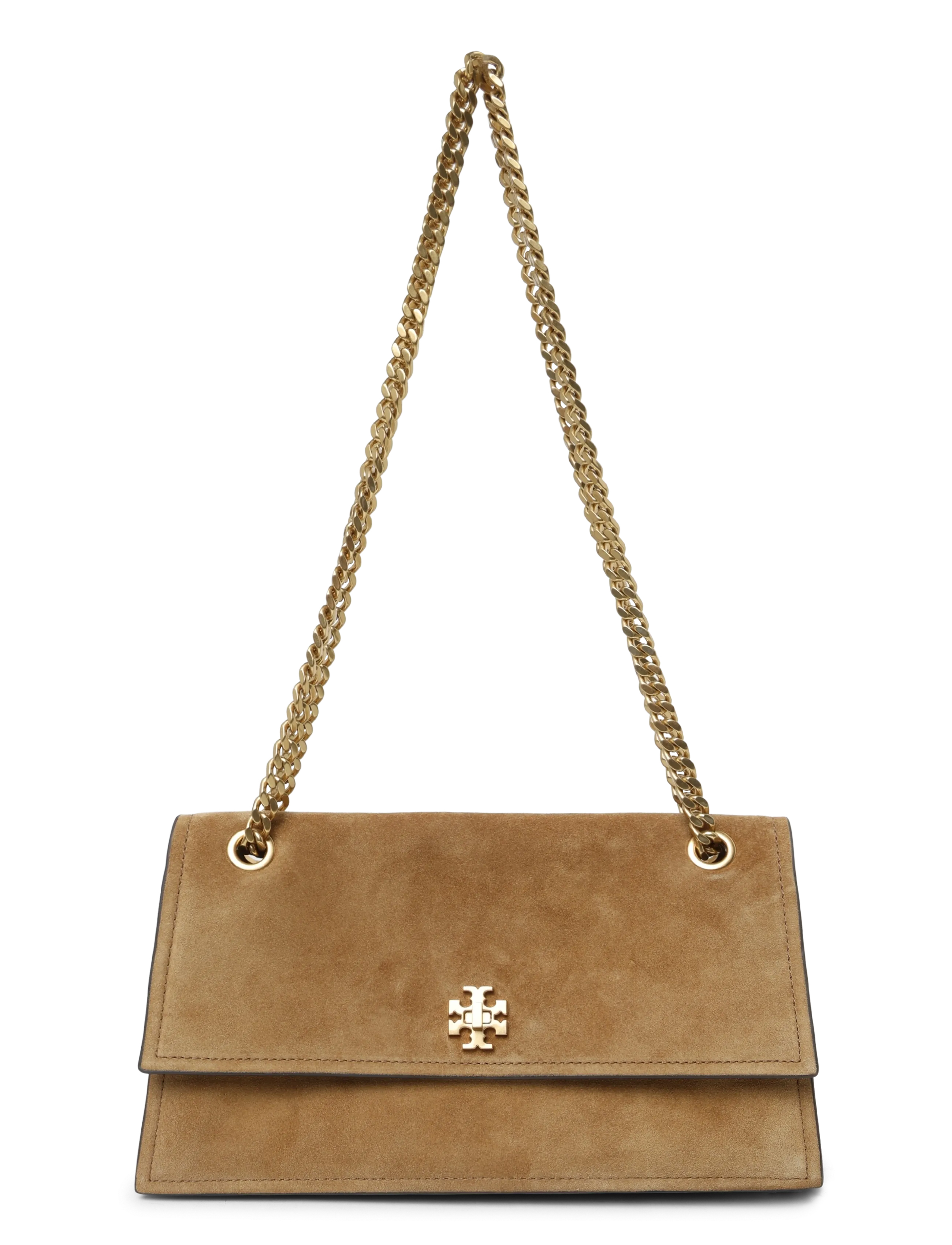 Tory Burch Kira Turnlock Suede Shoulder Bag - Väskor - TOFFEE / brown