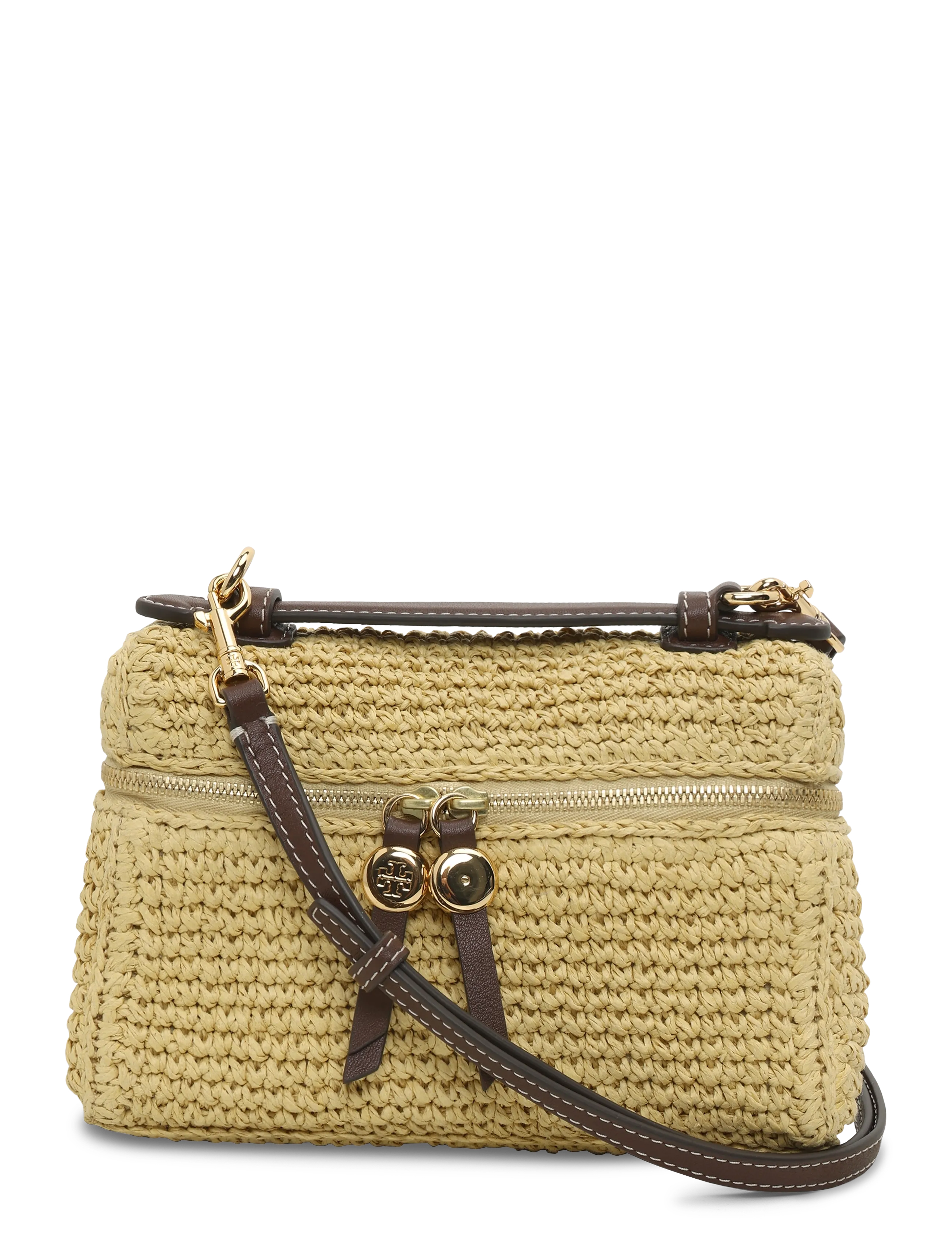 Tory Burch Romy Straw Slim Top Handle, One Size, Beige, Designere > Tasker Med Tophåndtag, Dame