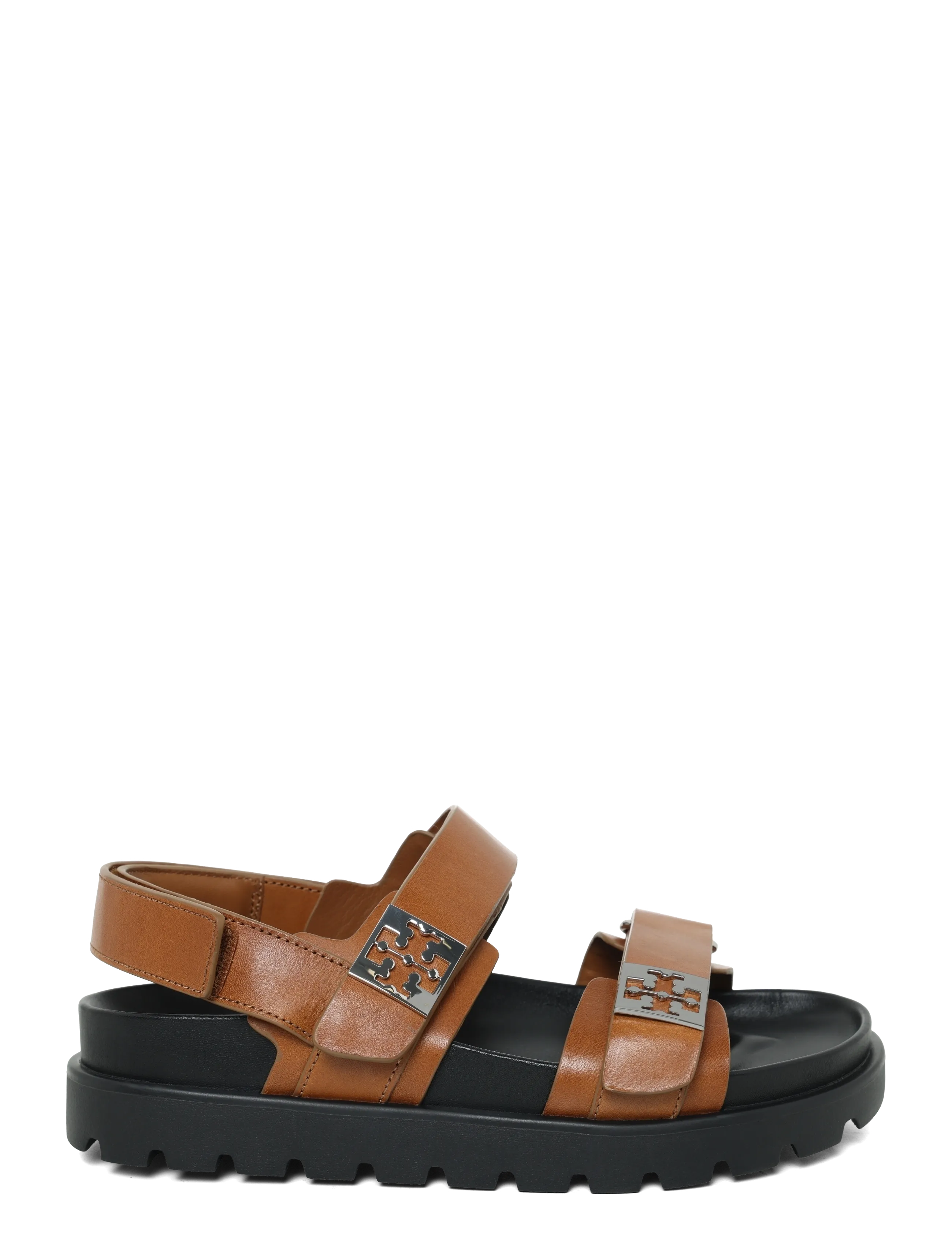 Tory Burch - MELLOW SPORT SANDAL - flat sandals - cuoio / perfect black / silver - 2