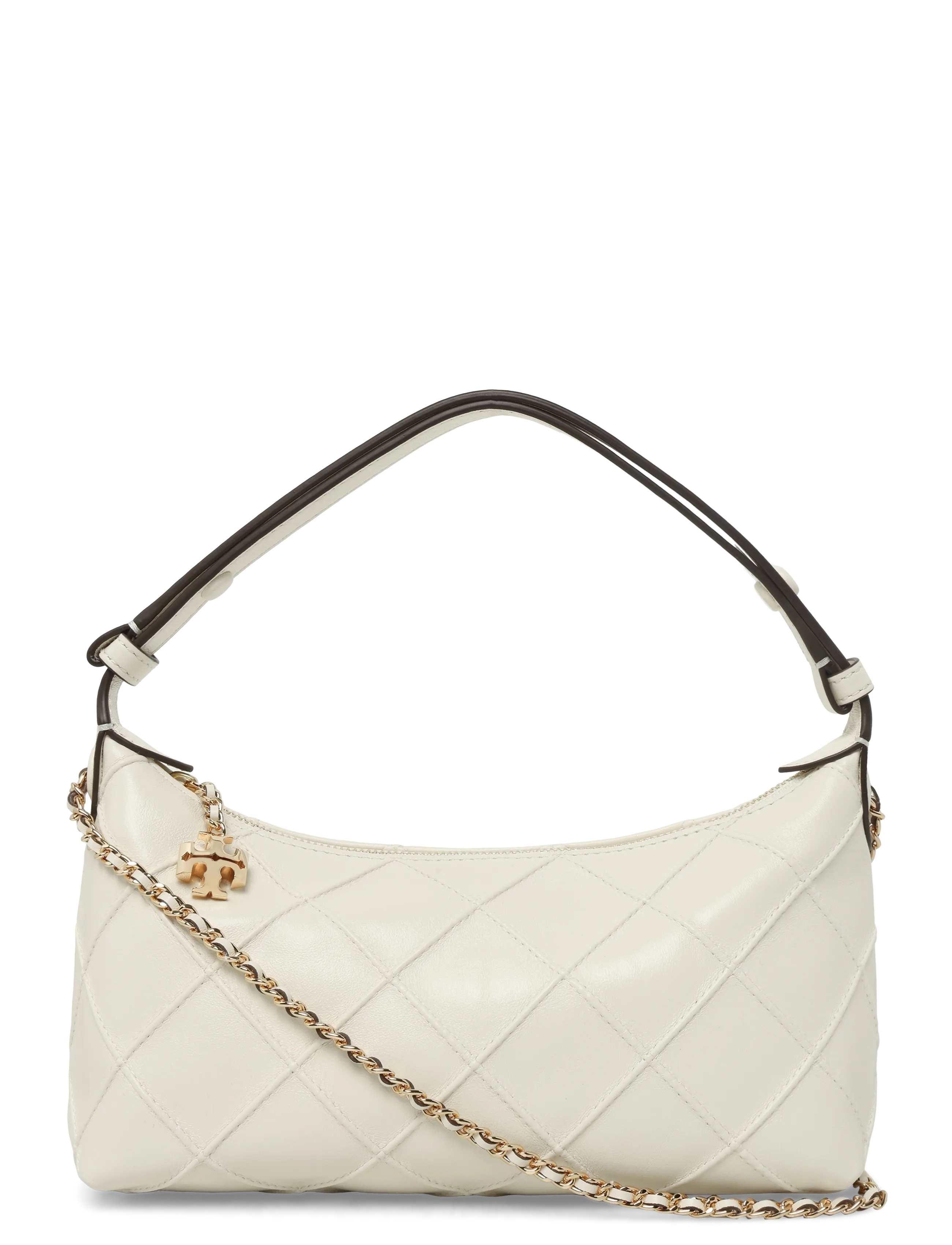 Tory Burch Fleming Pochette, Kvinder, Quiltet Pochette, Cream, Str: ONE SIZE