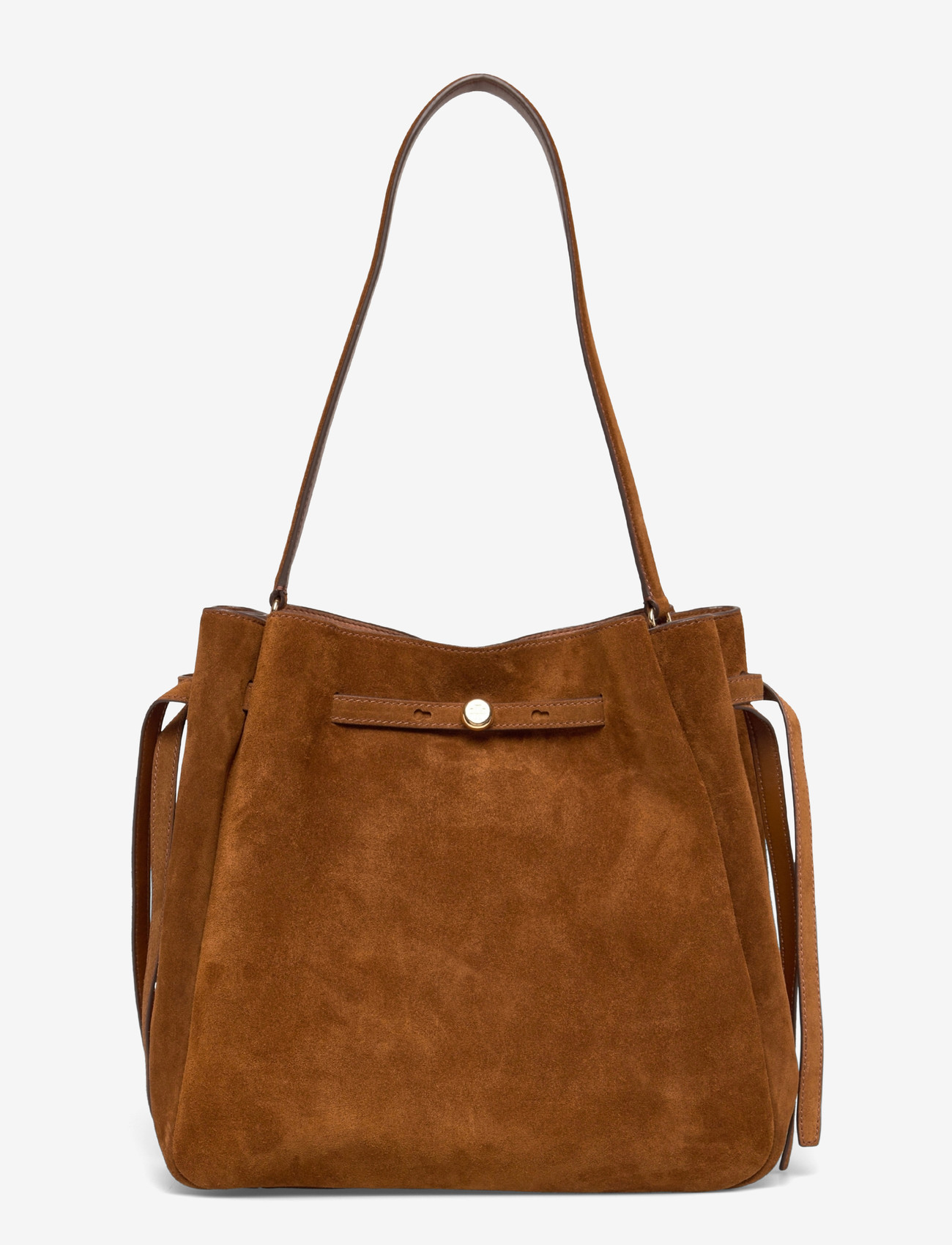 Tory Burch - Romy Suede Large Bucket Bag - top handle tasker - caramel - 0