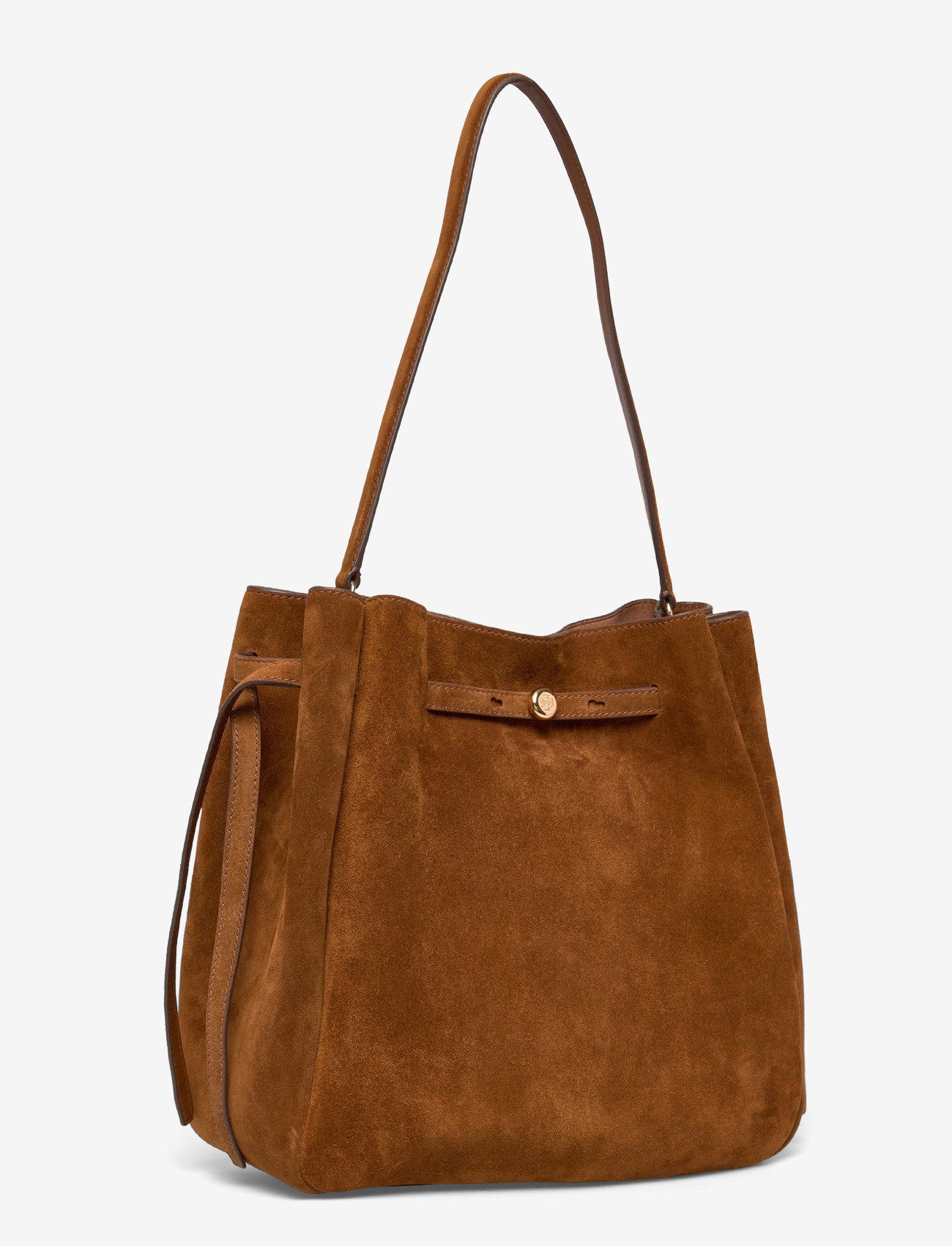 Tory Burch - Romy Suede Large Bucket Bag - top handle tasker - caramel - 2