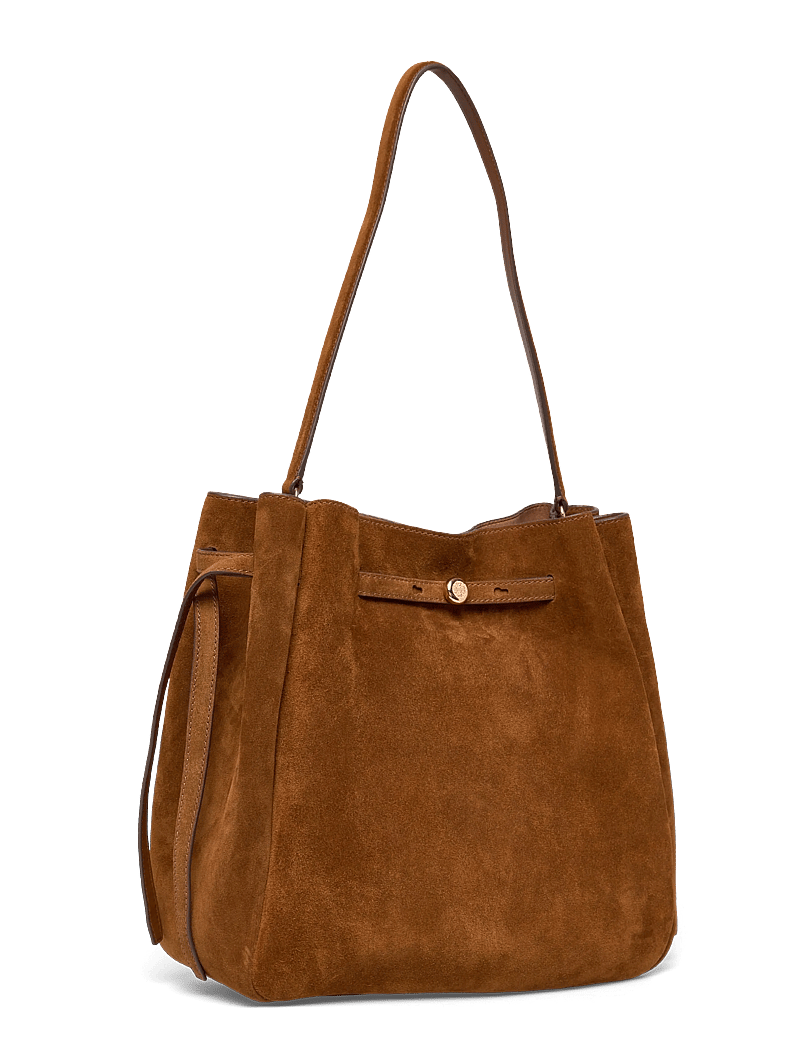 Tory Burch - Romy Suede Large Bucket Bag - rokassomiņas - caramel - 2