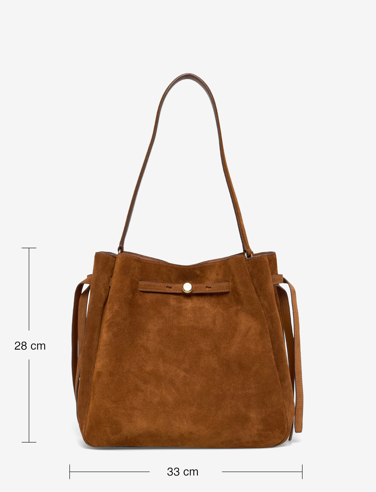 Tory Burch - Romy Suede Large Bucket Bag - top handle tasker - caramel - 3