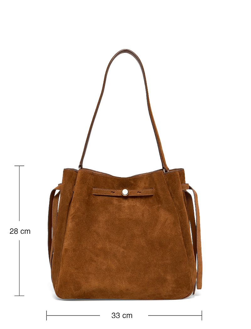 Tory Burch - Romy Suede Large Bucket Bag - rokassomiņas - caramel - 3
