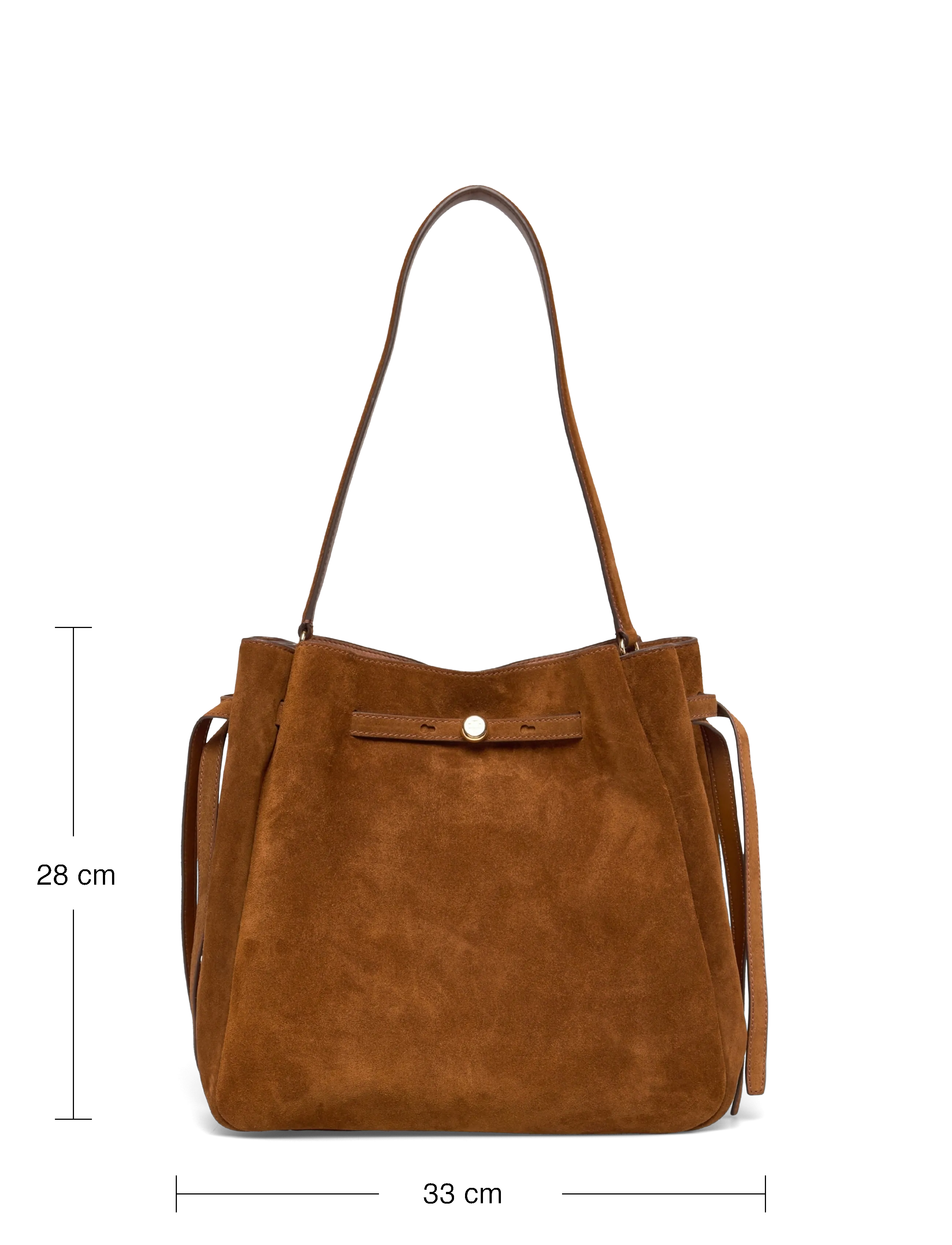 Tory Burch - Romy Suede Large Bucket Bag - top handle tasker - caramel - 3