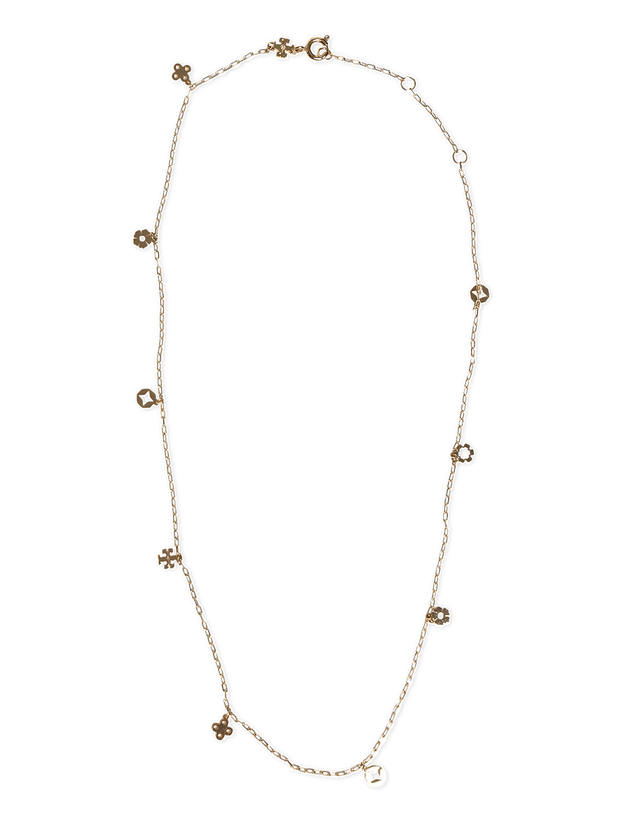 Tory Burch - Kira Clover Charm Necklace - tory gold - 0