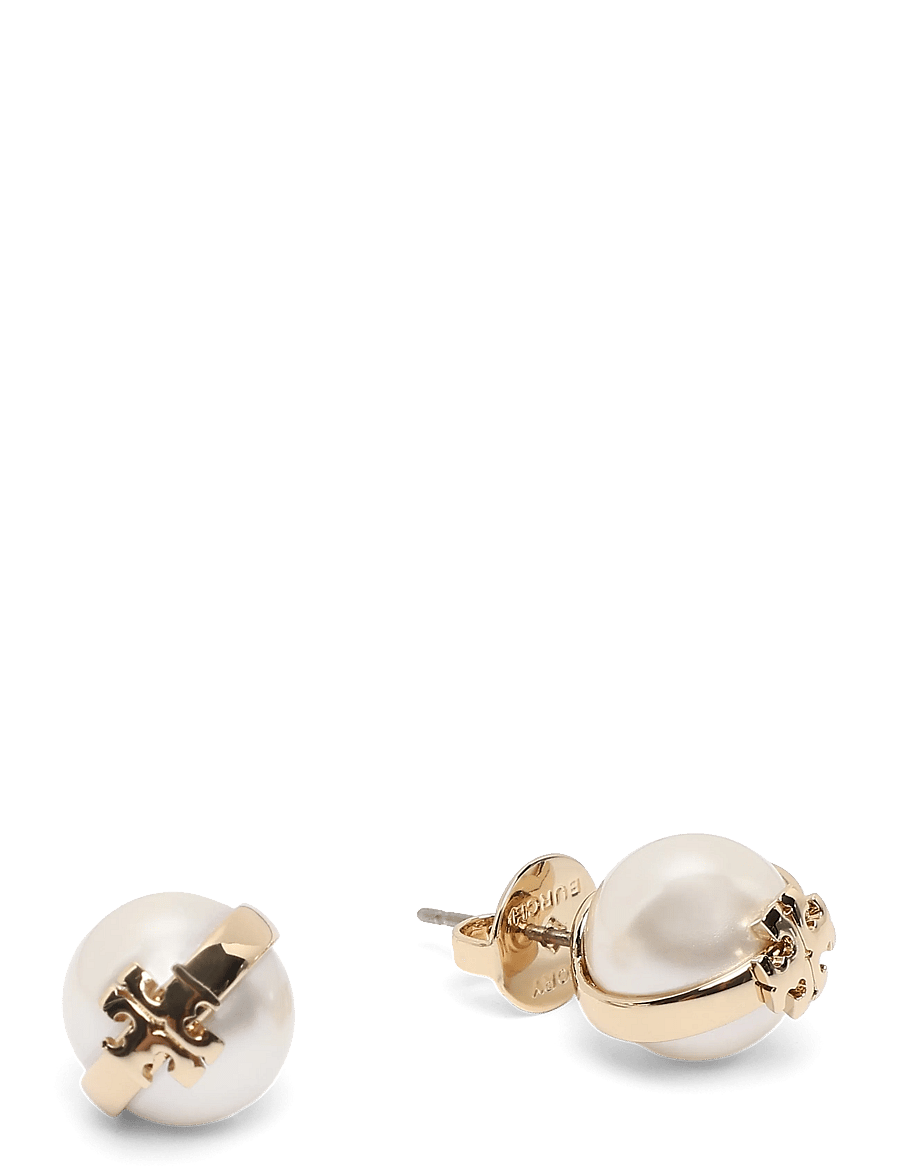 Tory Burch - Moondance Pearl Stud Earrings - pärlörhängen - light brass / pearl - 0
