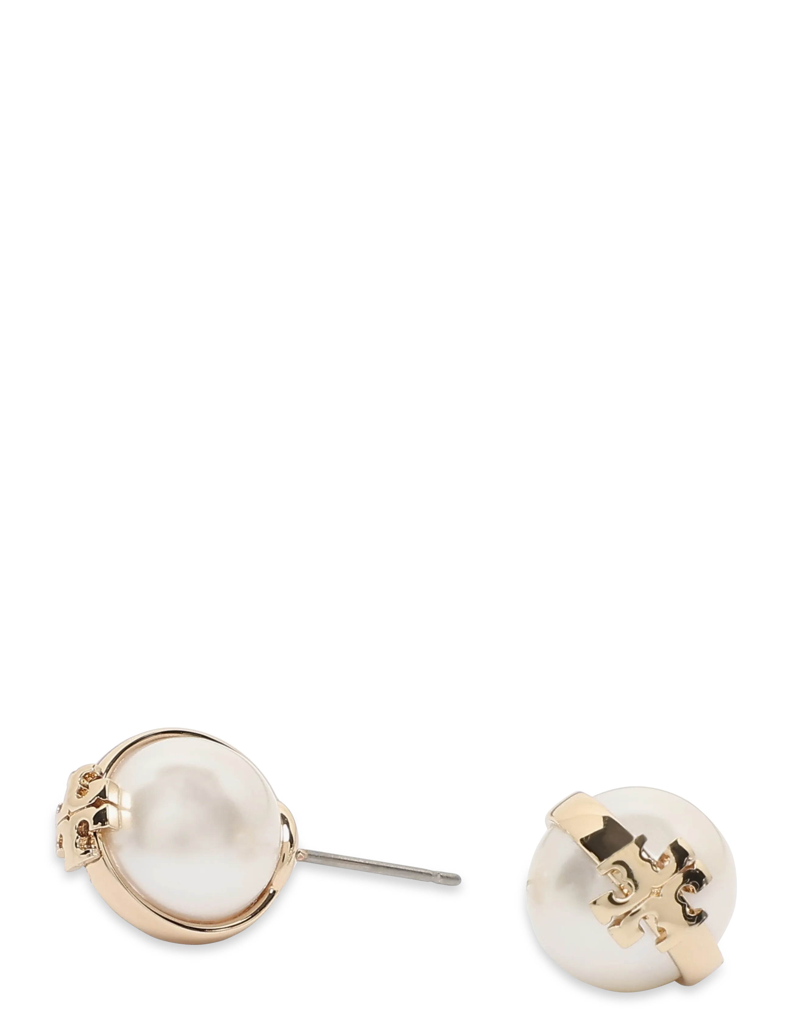 Tory Burch - Moondance Pearl Stud Earrings - light brass / pearl - 1