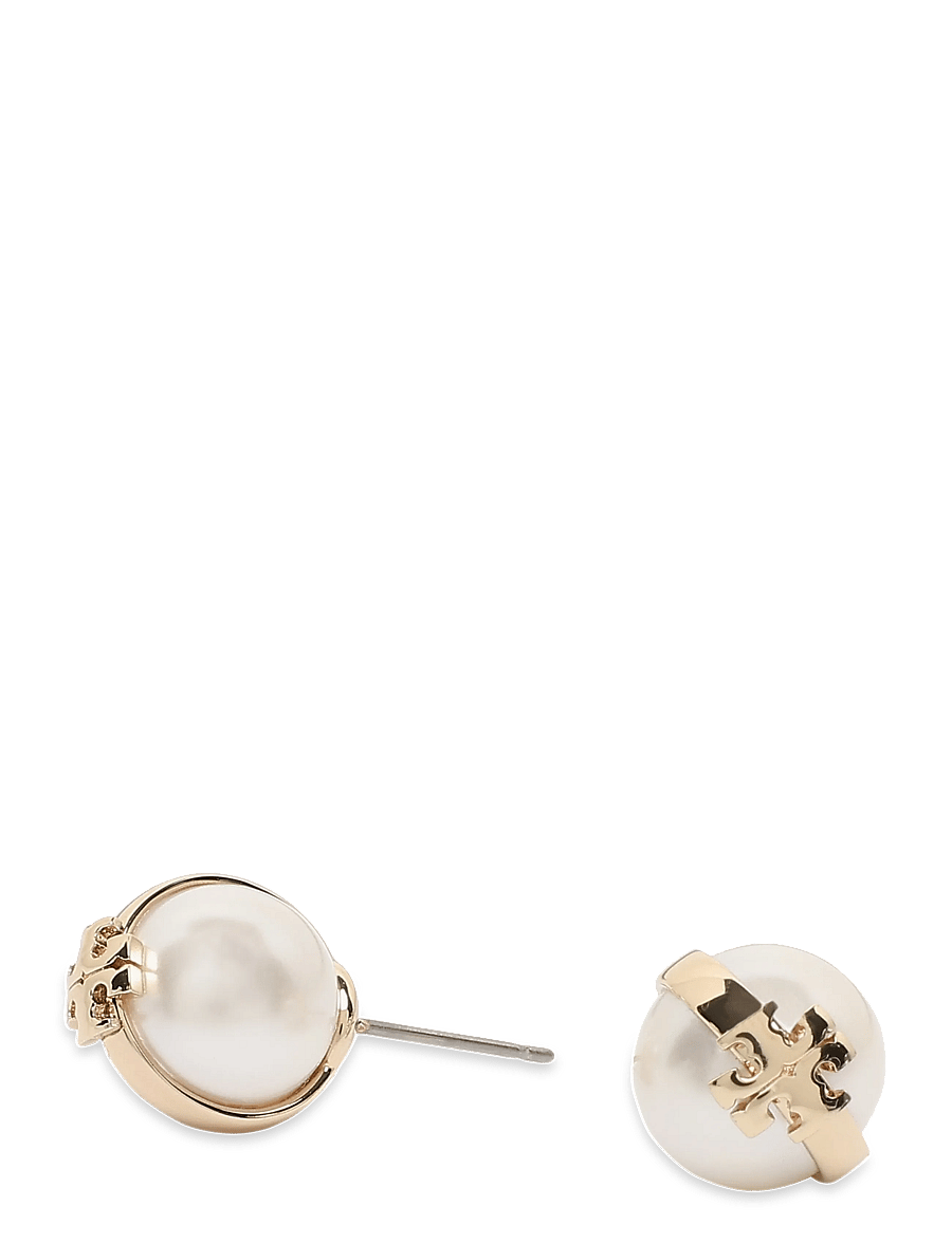 Tory Burch - Moondance Pearl Stud Earrings - pärlörhängen - light brass / pearl - 1