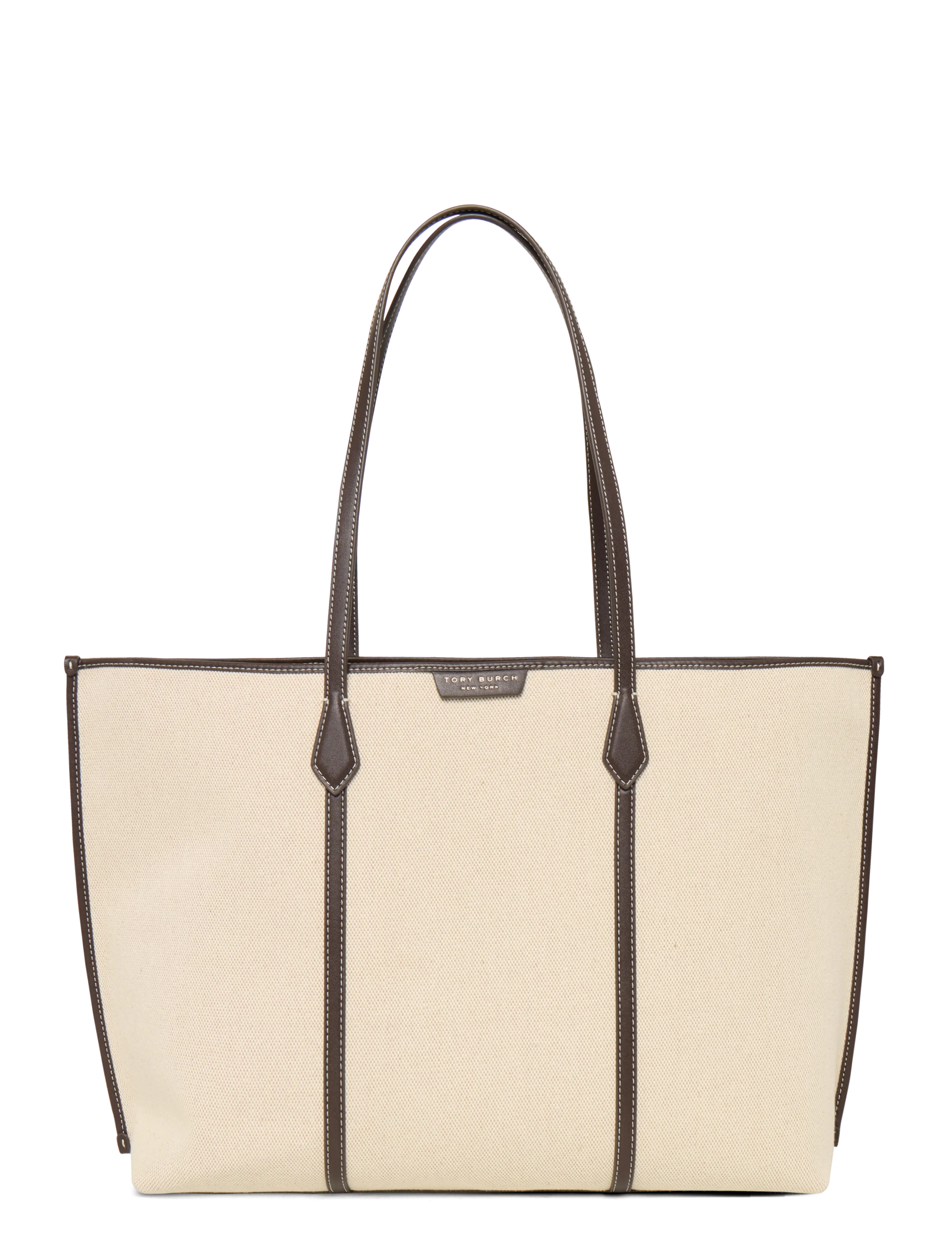 Tory Burch Perry Canvas Tote, Kvinder, Canvas Indkøbstaske, Cream, Str: ONE SIZE