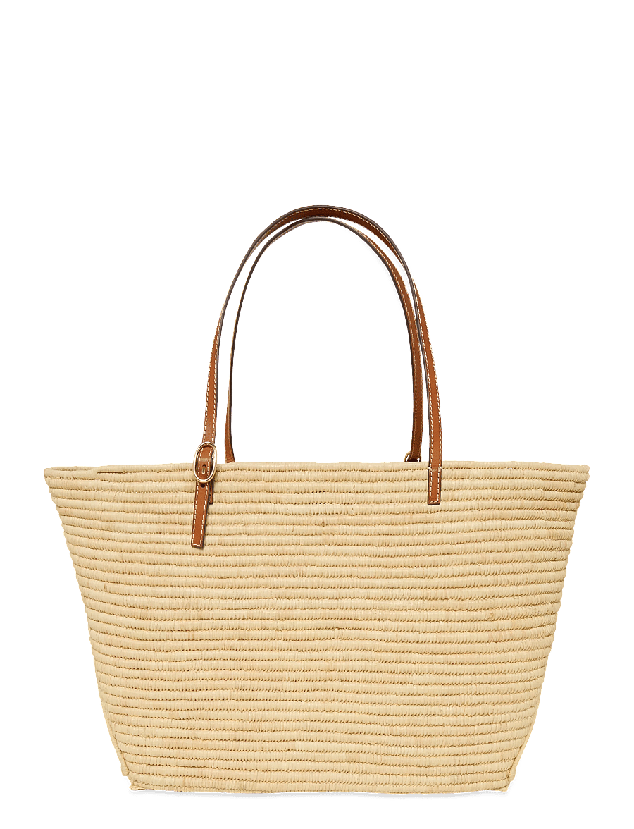 Tory Burch - Ella Structured Straw Large Tote - shoppers - natural - 1