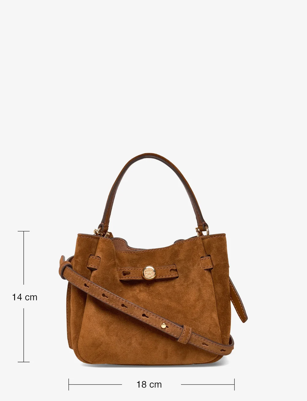 Tory Burch - Romy Suede Mini Bucket Bag - bucket bags - caramel - 3