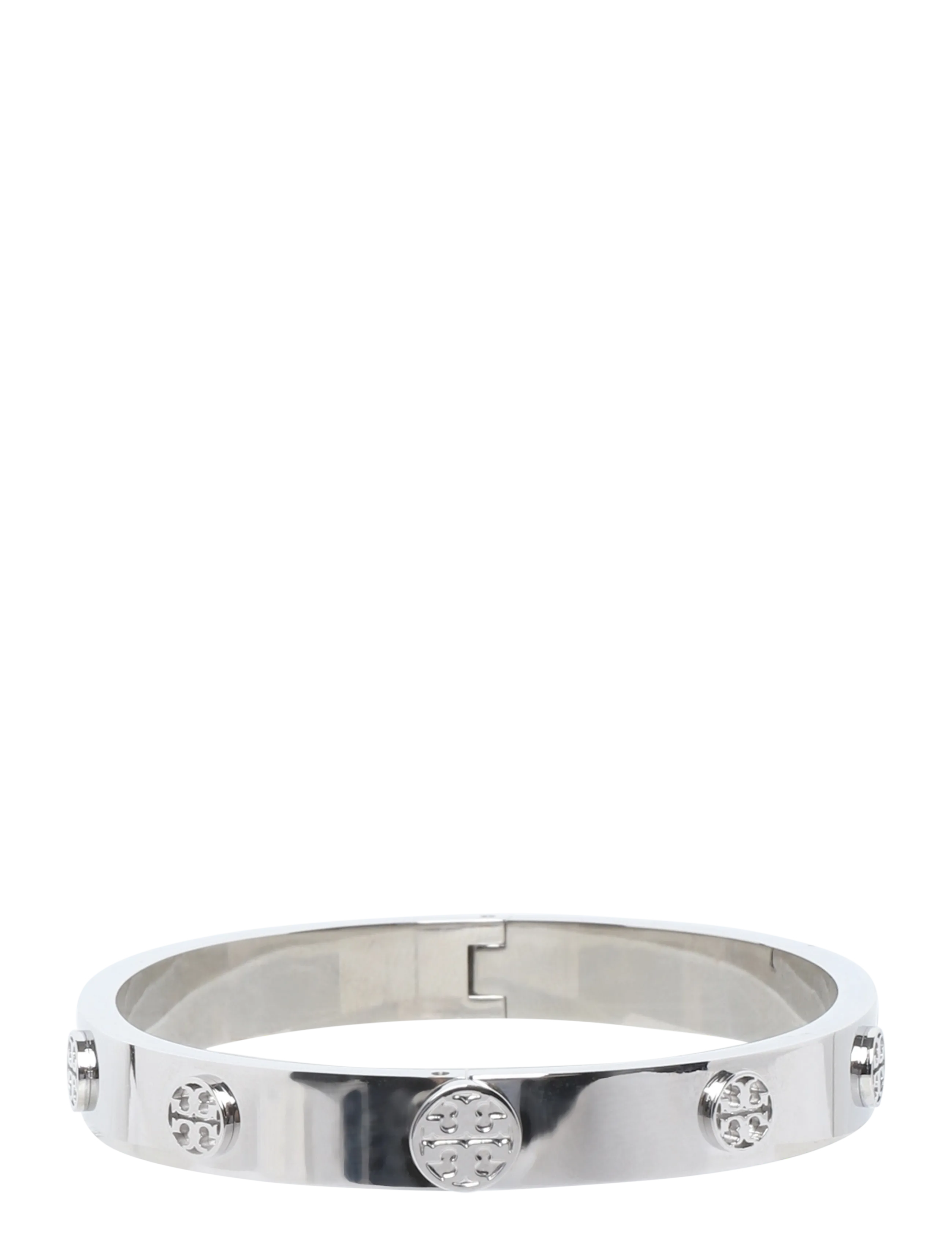 Tory Burch Icon Hinge Bracelet, Ikon Hængsel Bangle Armbånd, Sølv, Str: M
