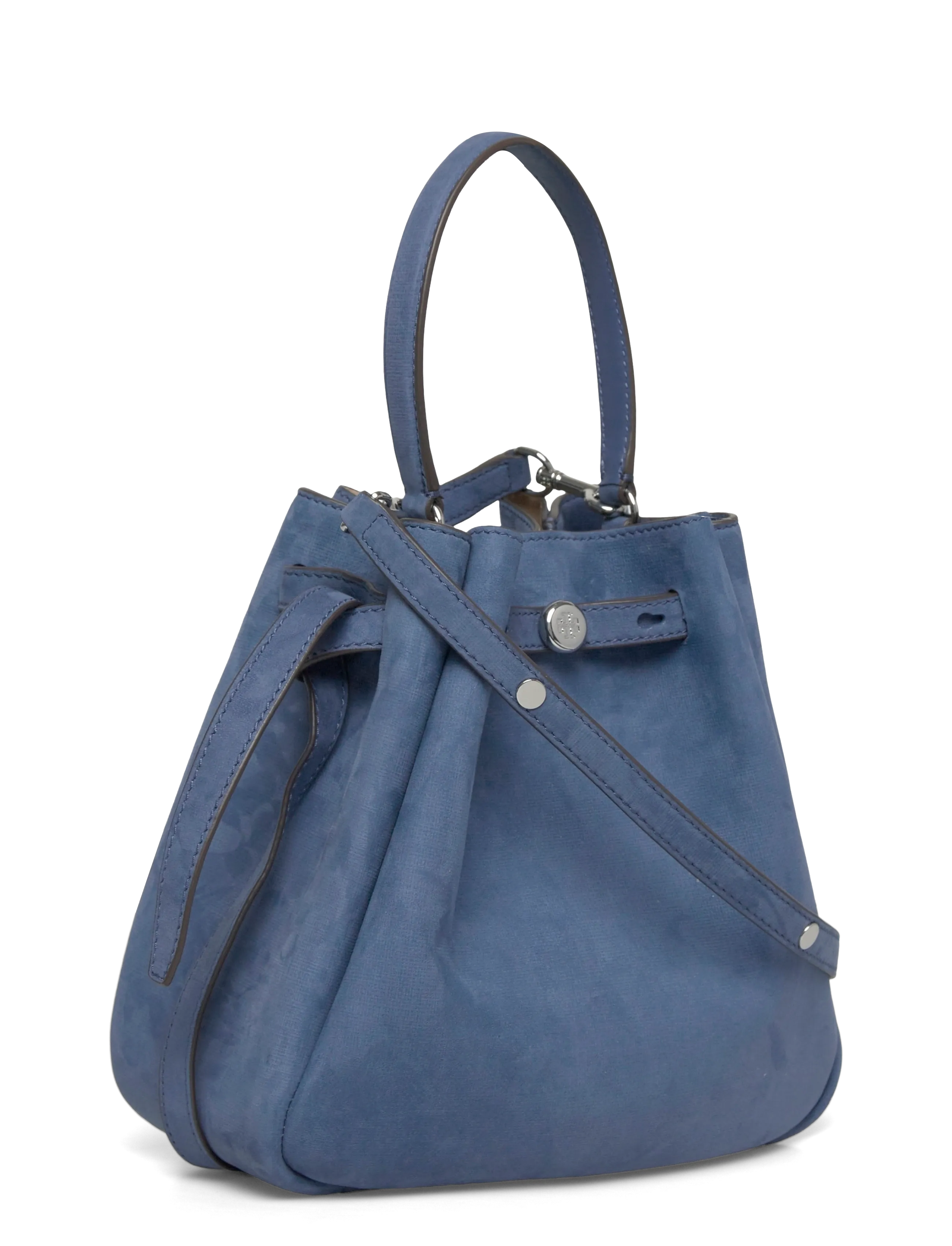 Tory Burch - Romy Nubuck Bucket Bag - crossbody bags - soft blue - 2