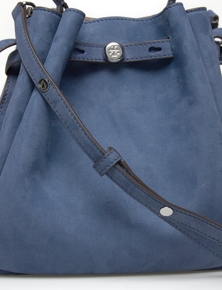 Tory Burch - Romy Nubuck Bucket Bag - crossbody bags - soft blue - 3