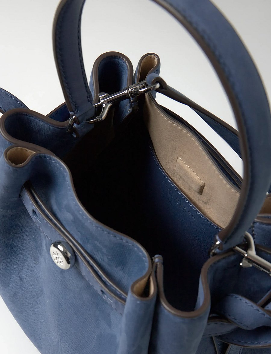 Tory Burch - Romy Nubuck Bucket Bag - crossbody bags - soft blue - 4