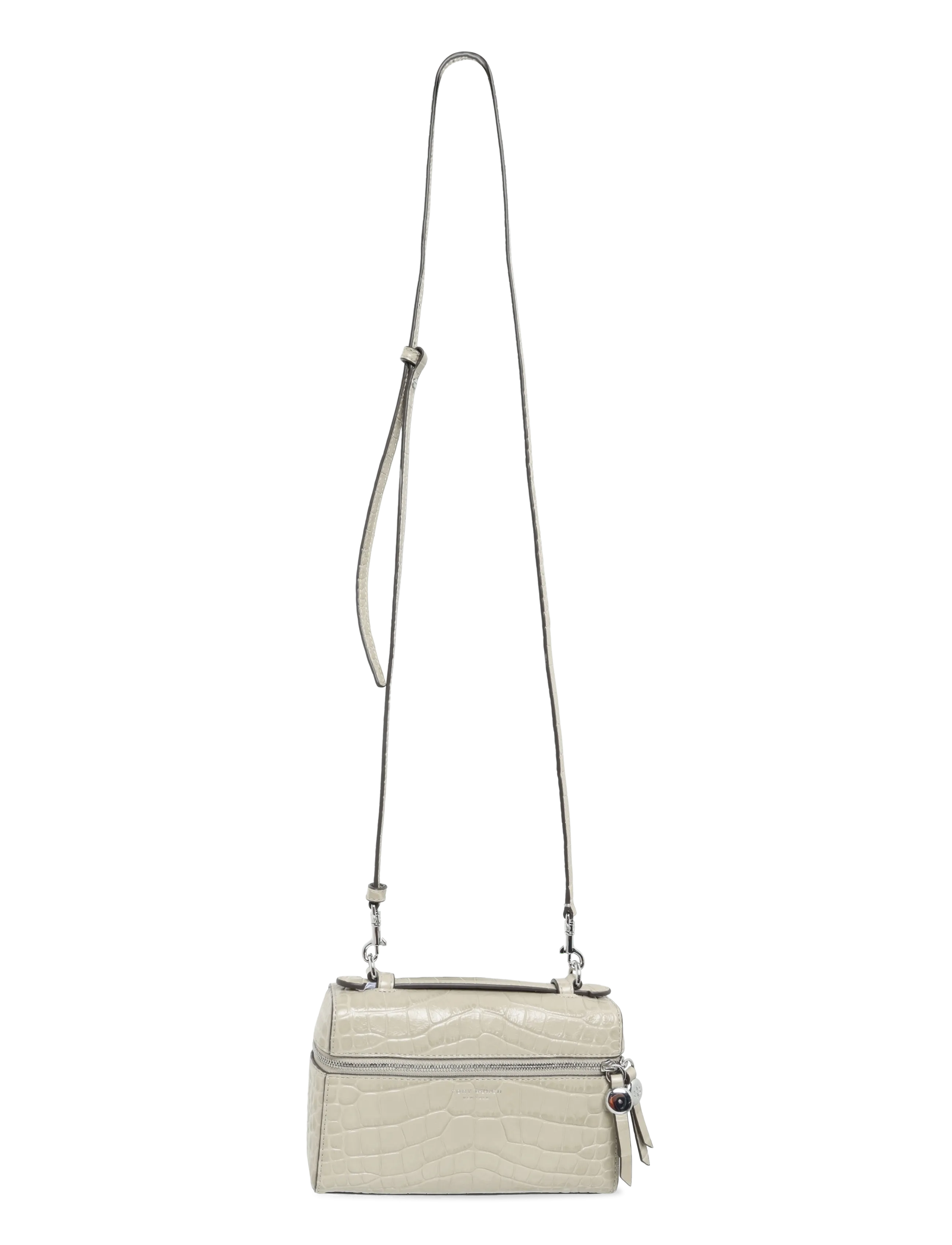 Tory Burch - Romy Embossed Croc Slim Top Handle - ginger leaf - 1