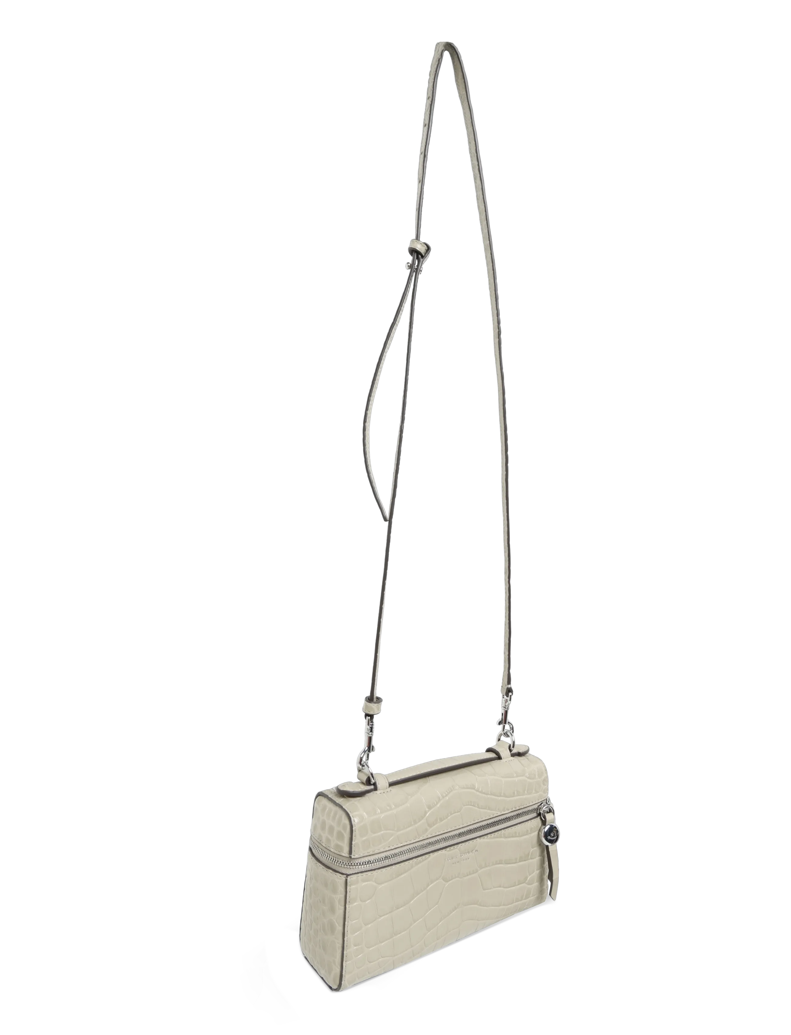 Tory Burch - Romy Embossed Croc Slim Top Handle - ginger leaf - 2