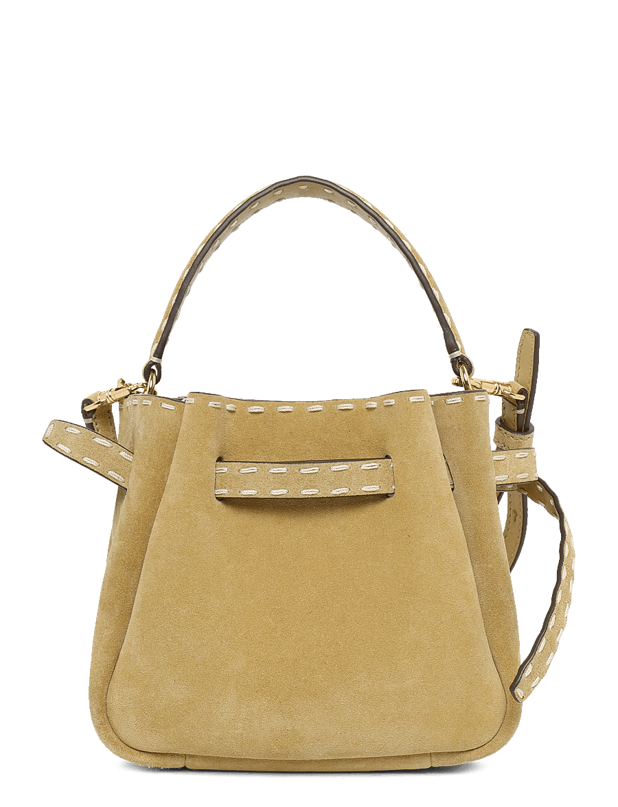 Tory Burch - Romy Suede Pick Stitch Mini Bucket Bag - butter - 1