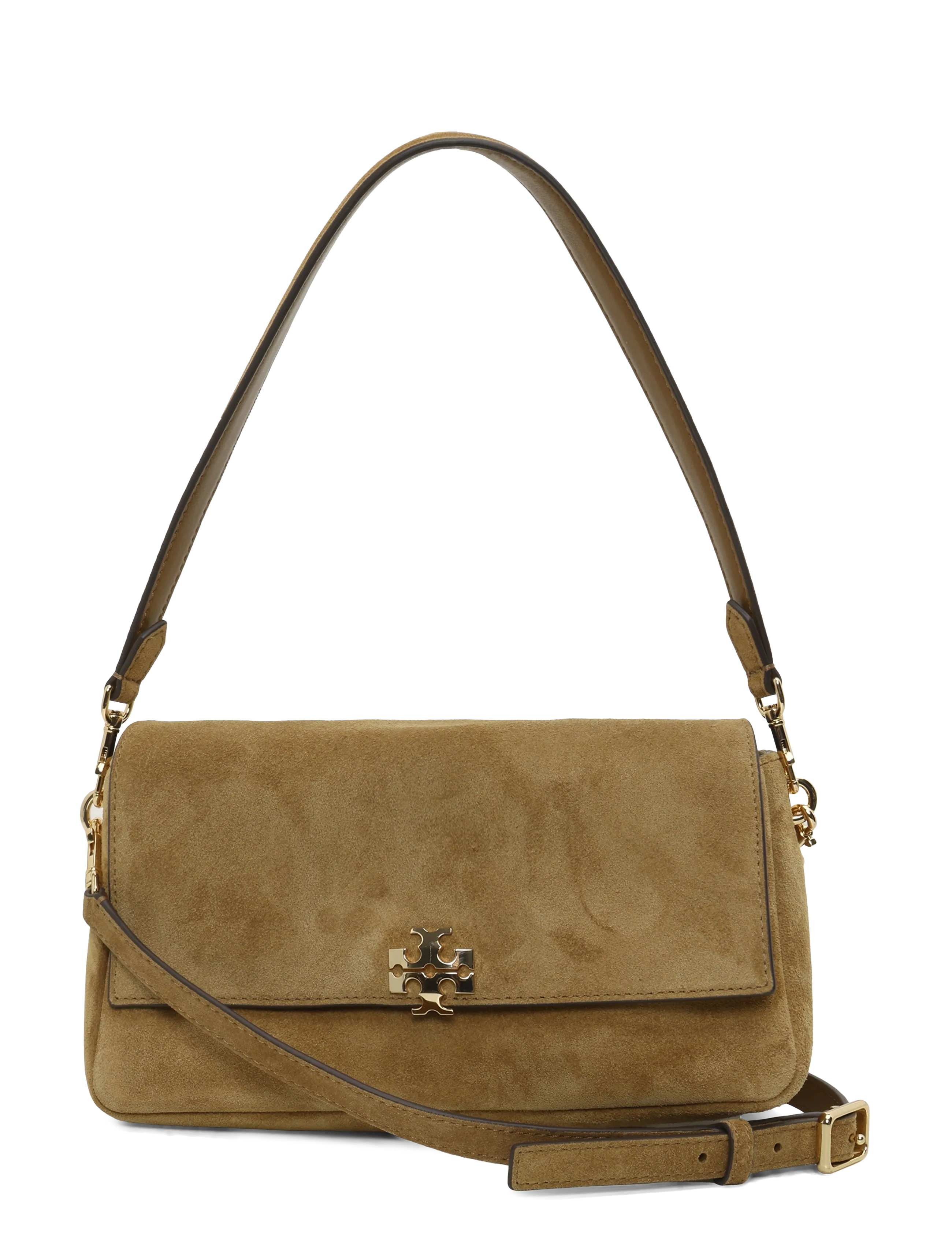 Tory Burch Charlie Suede Small Shoulder Bag - Väskor - TOFFEE / brown