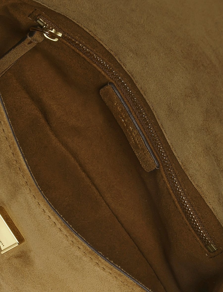 Tory Burch - Charlie Suede Small Shoulder Bag - toffee - 3